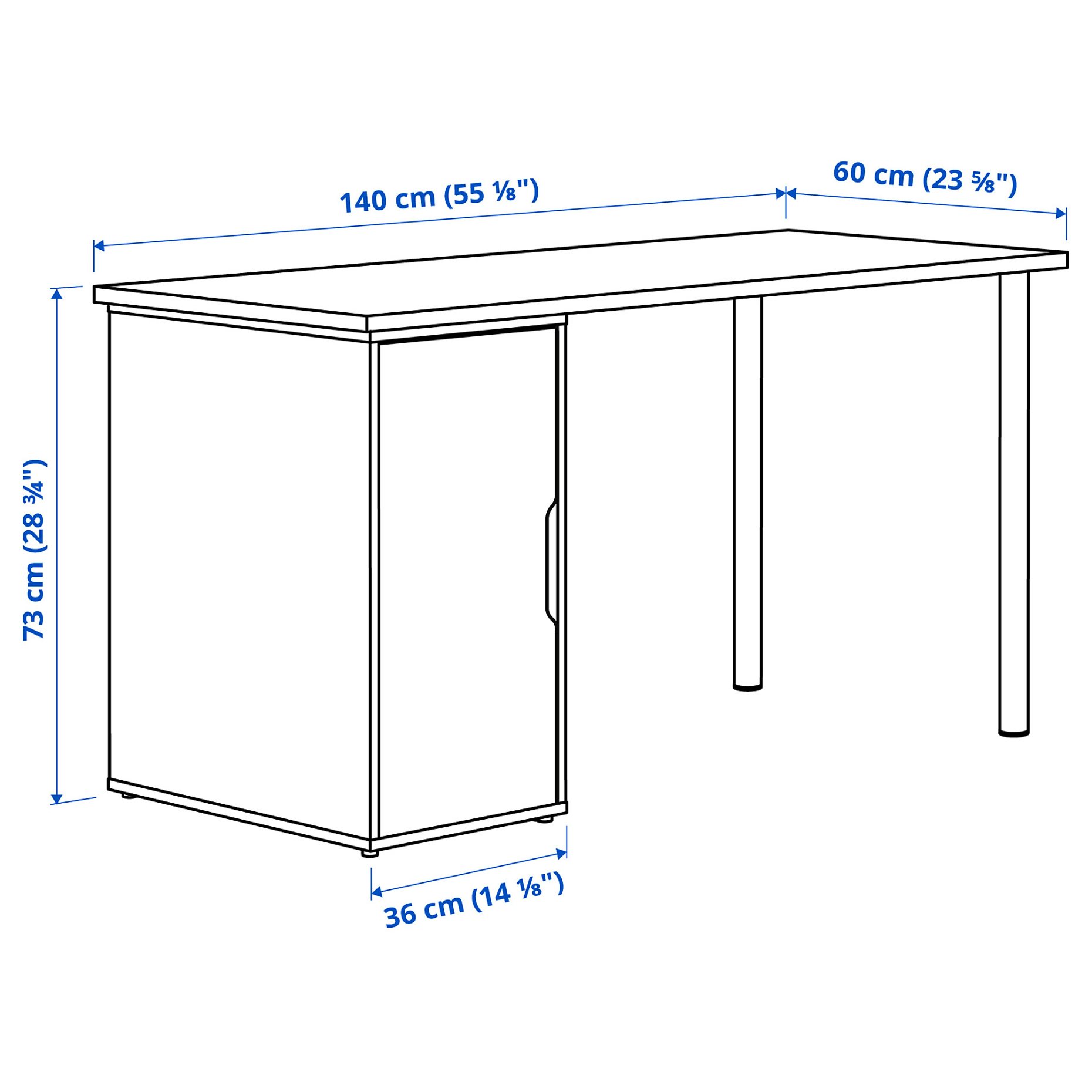 LAGKAPTEN/ALEX, desk, 140x60 cm, 095.215.95