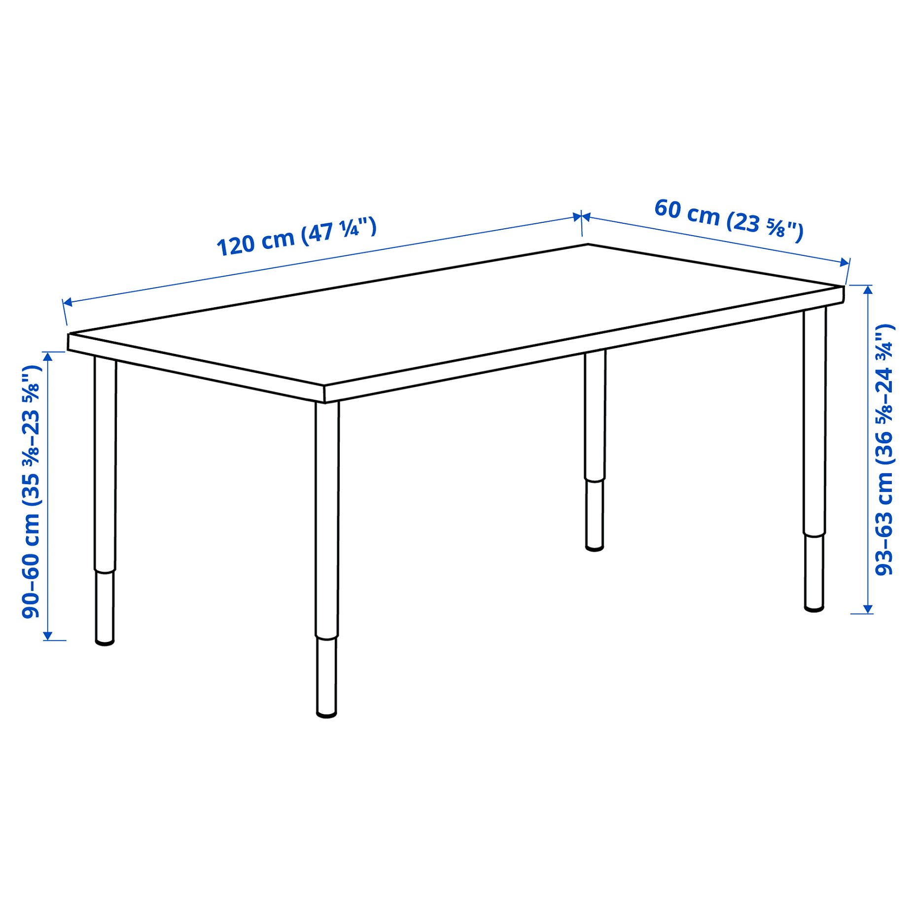 LAGKAPTEN/OLOV, desk, 120x60 cm, 095.233.54