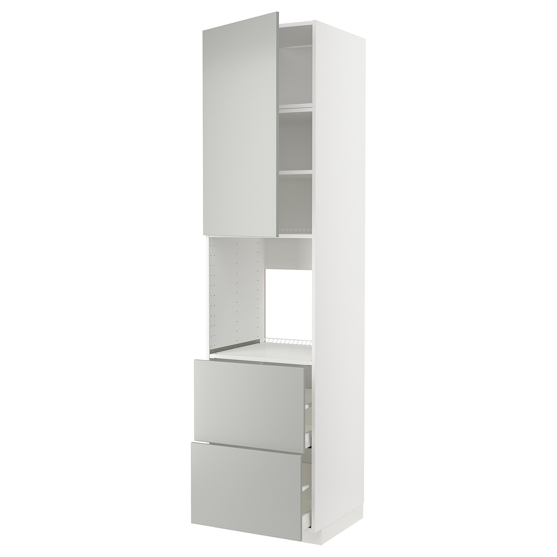 METOD, high cabinet for oven with door/2 drawers, 60x60x240 cm, 095.386.14