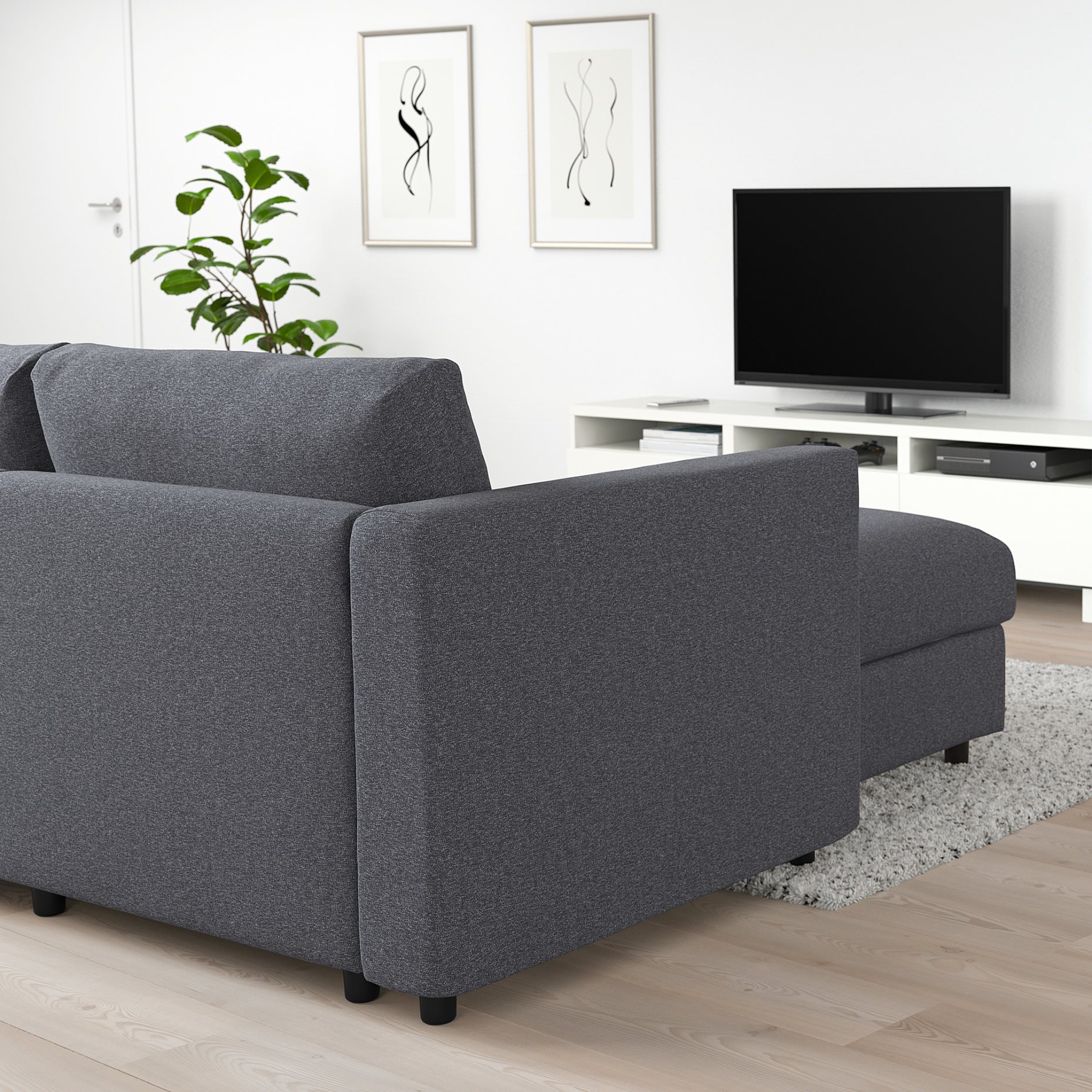 VIMLE, corner sofa-bed, 5-seat with chaise longue, 095.452.66