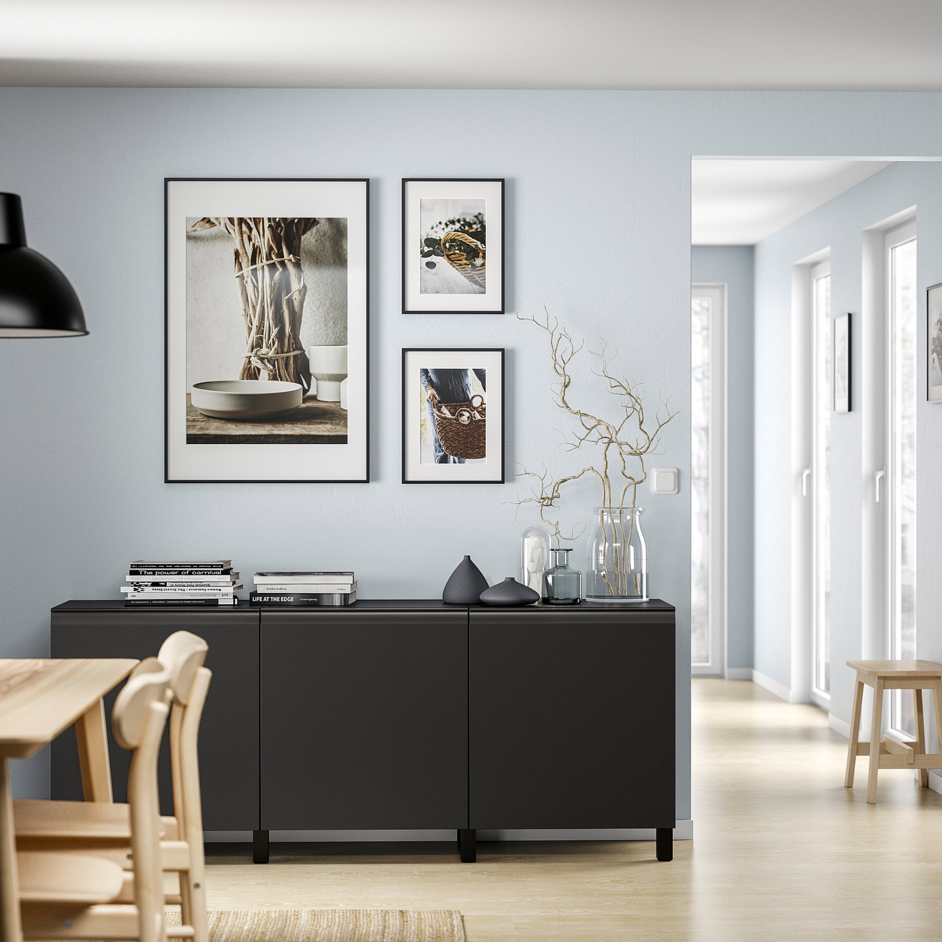 BESTÅ, storage combination with doors, 180x42x74 cm, 095.693.42