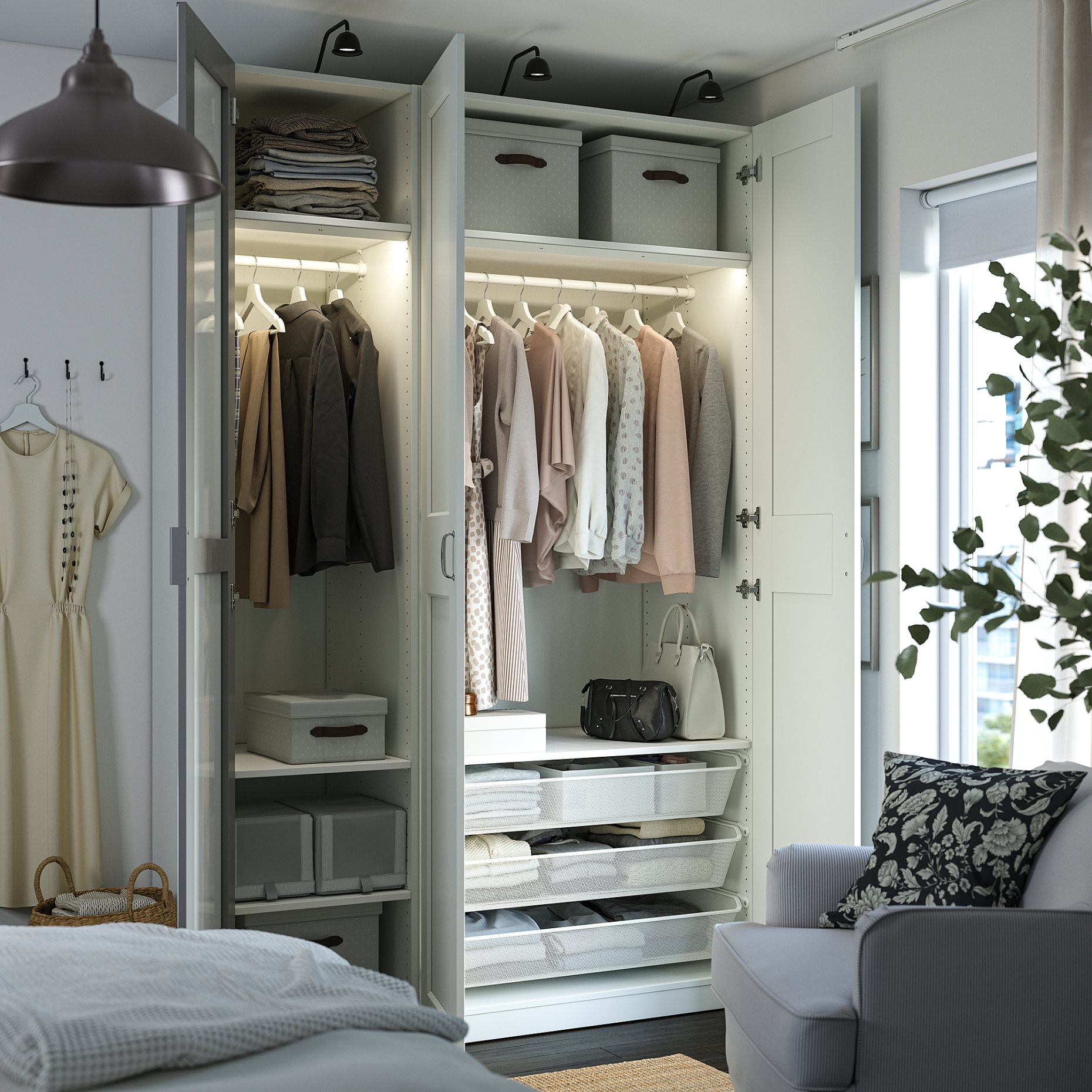 PAX/KAMMAR/GRIM, wardrobe combination, 150x60x236 cm, 095.725.37