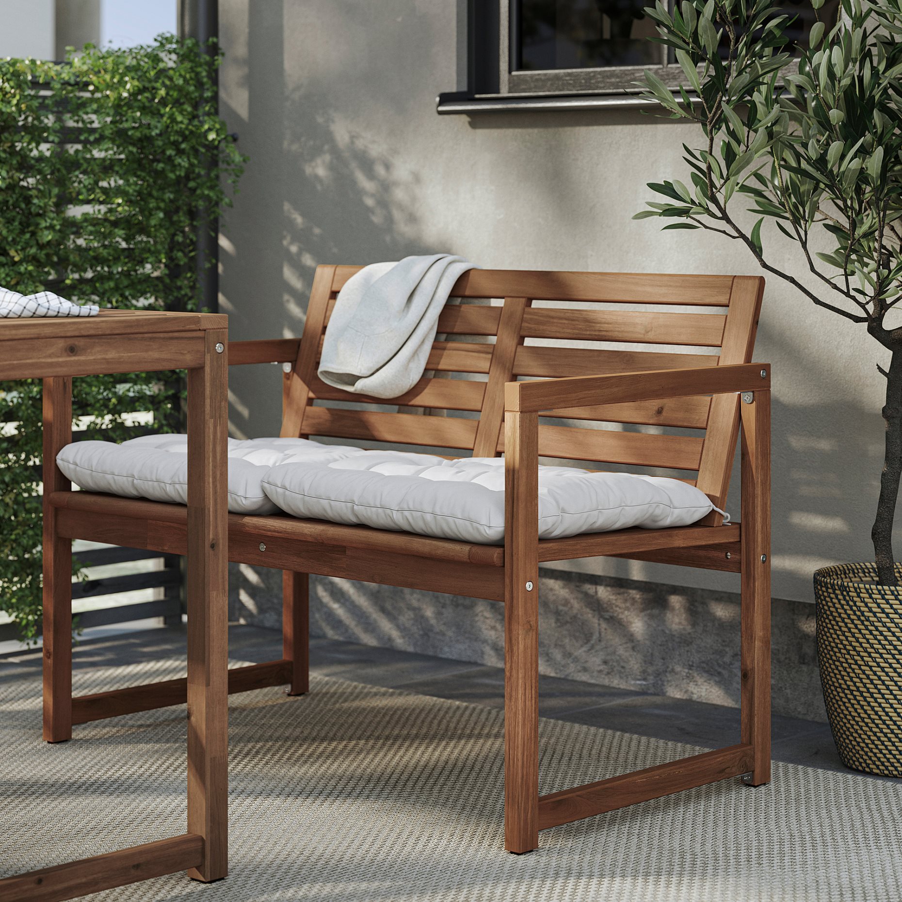 NÄMMARÖ, παγκάκι με πλάτη και μαξιλάρια, 095.752.20