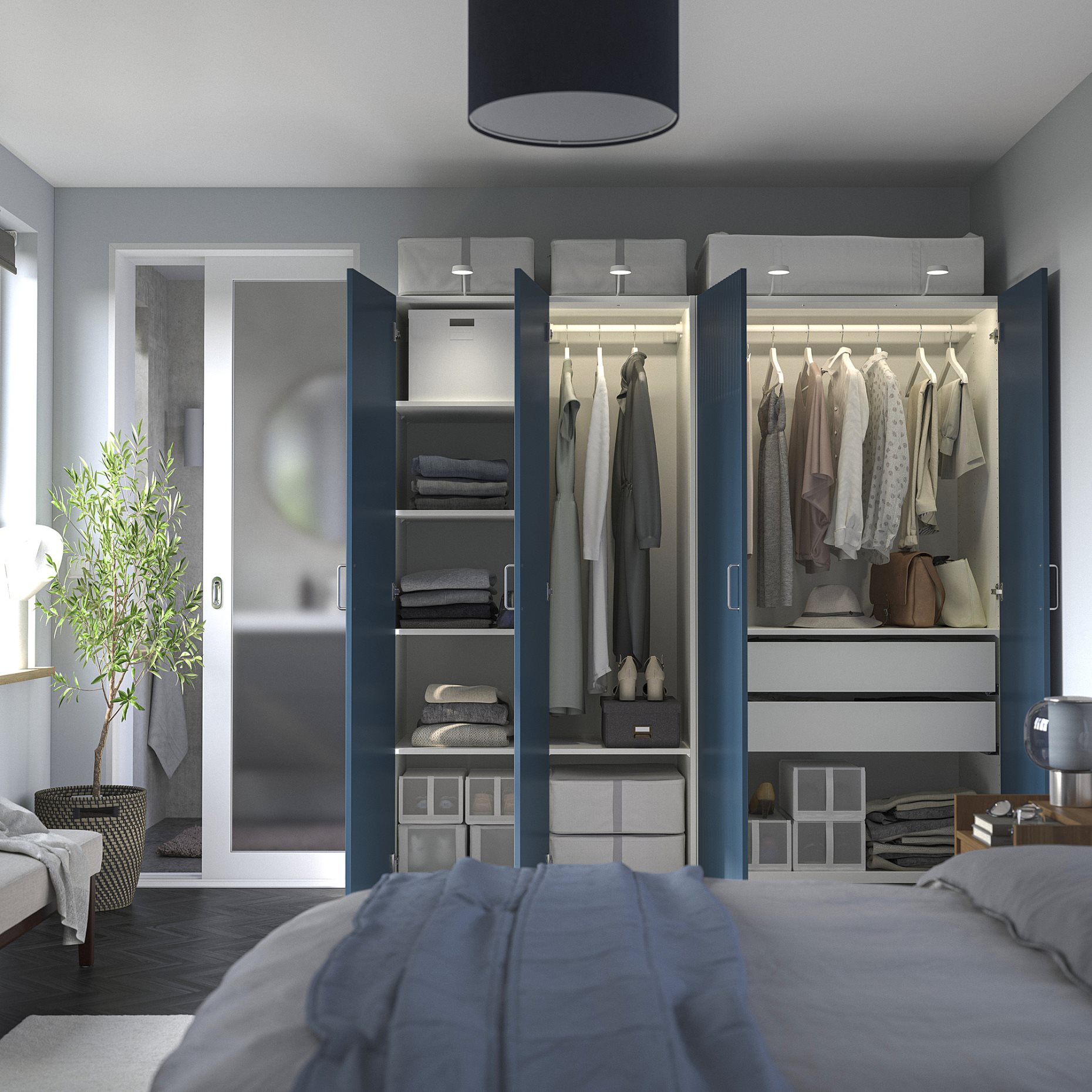 PAX/FYRUDDEN, wardrobe combination, 200x60x201 cm, 095.817.25