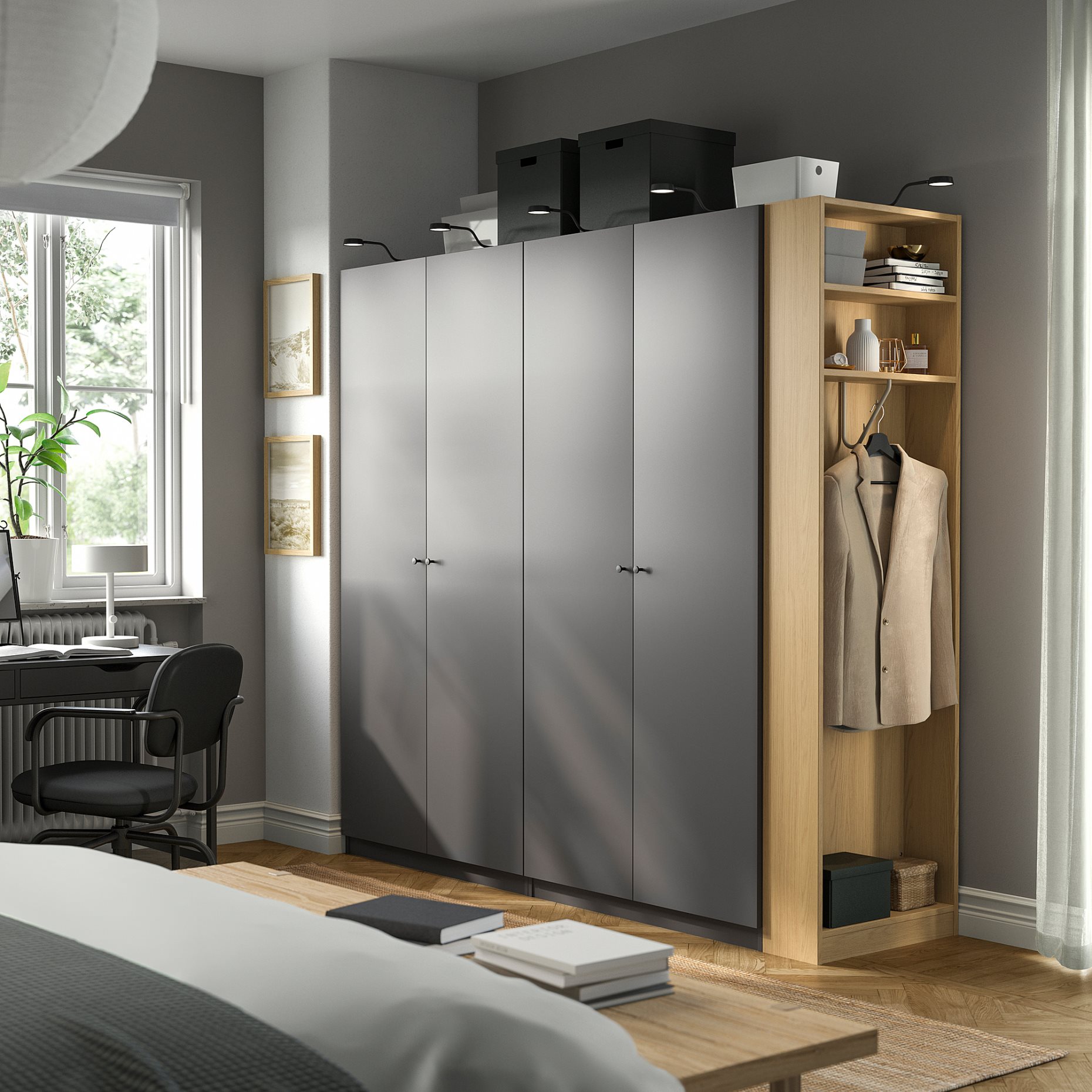 PAX/FORSAND, wardrobe combination, 220x60x201 cm, 096.070.42