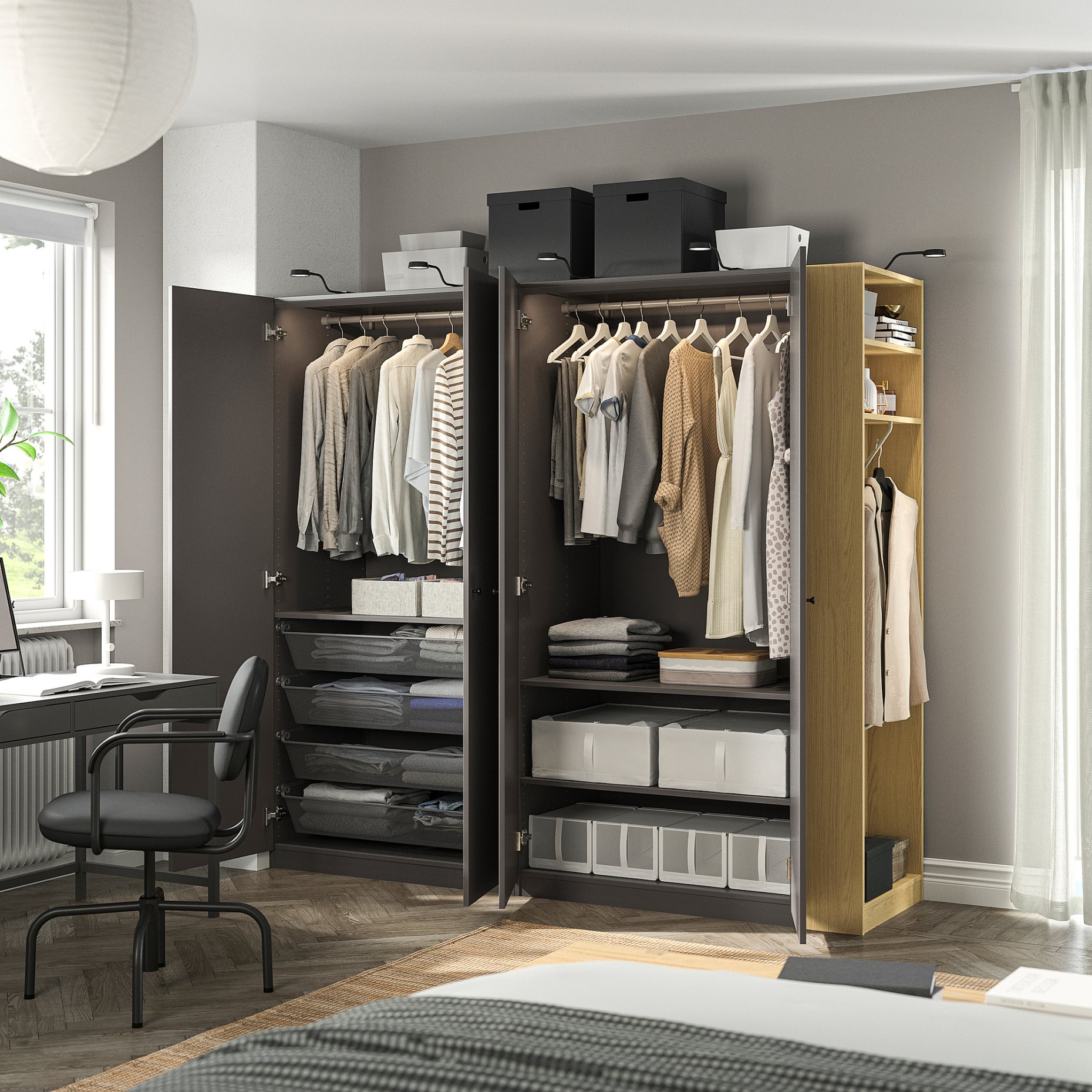 PAX/FORSAND, wardrobe combination, 220x60x201 cm, 096.070.42