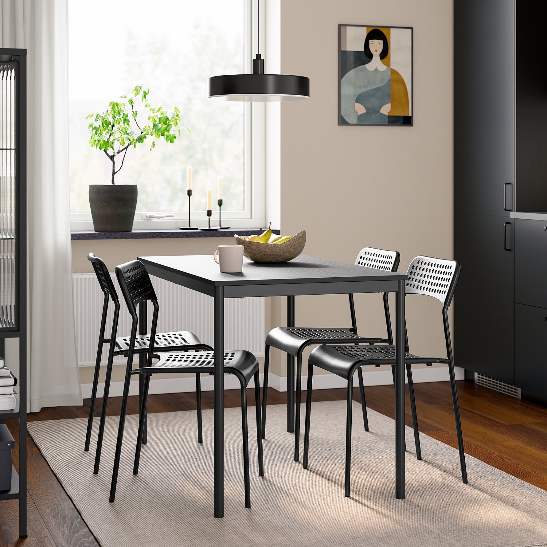 SANDSBERG, table and 4 chairs, 110x67 cm, 096.083.86