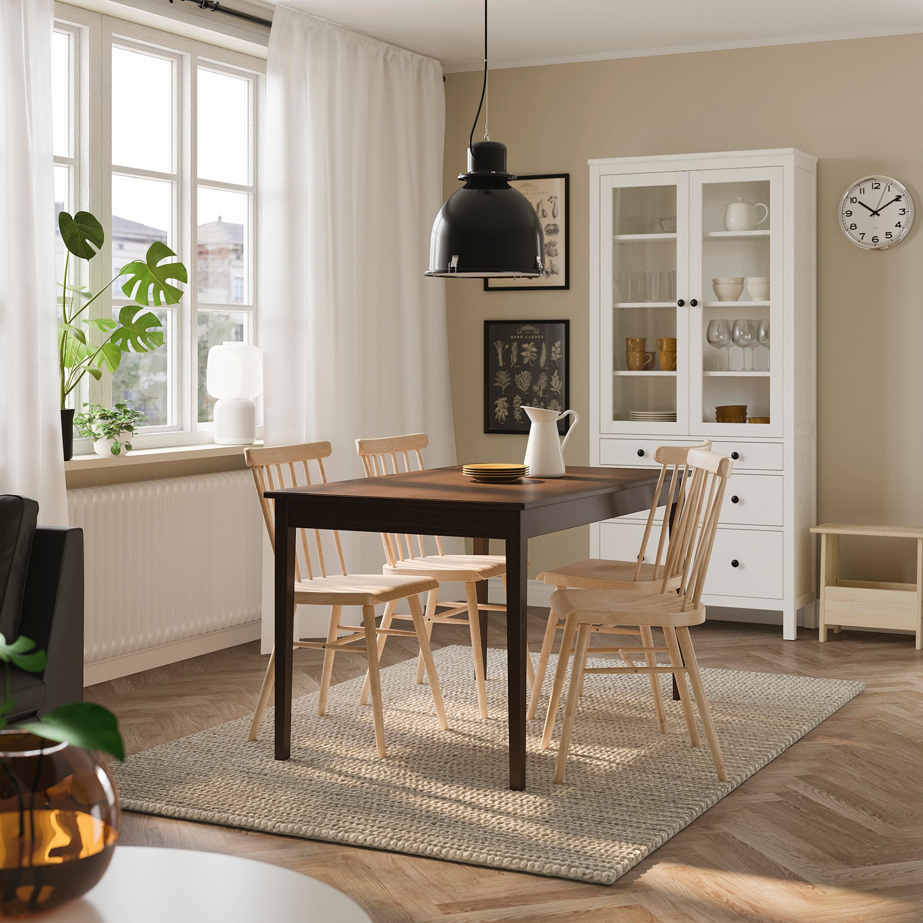 NÄSINGE/HÖGVED, table and 4 chairs, 130x80 cm, 096.101.48