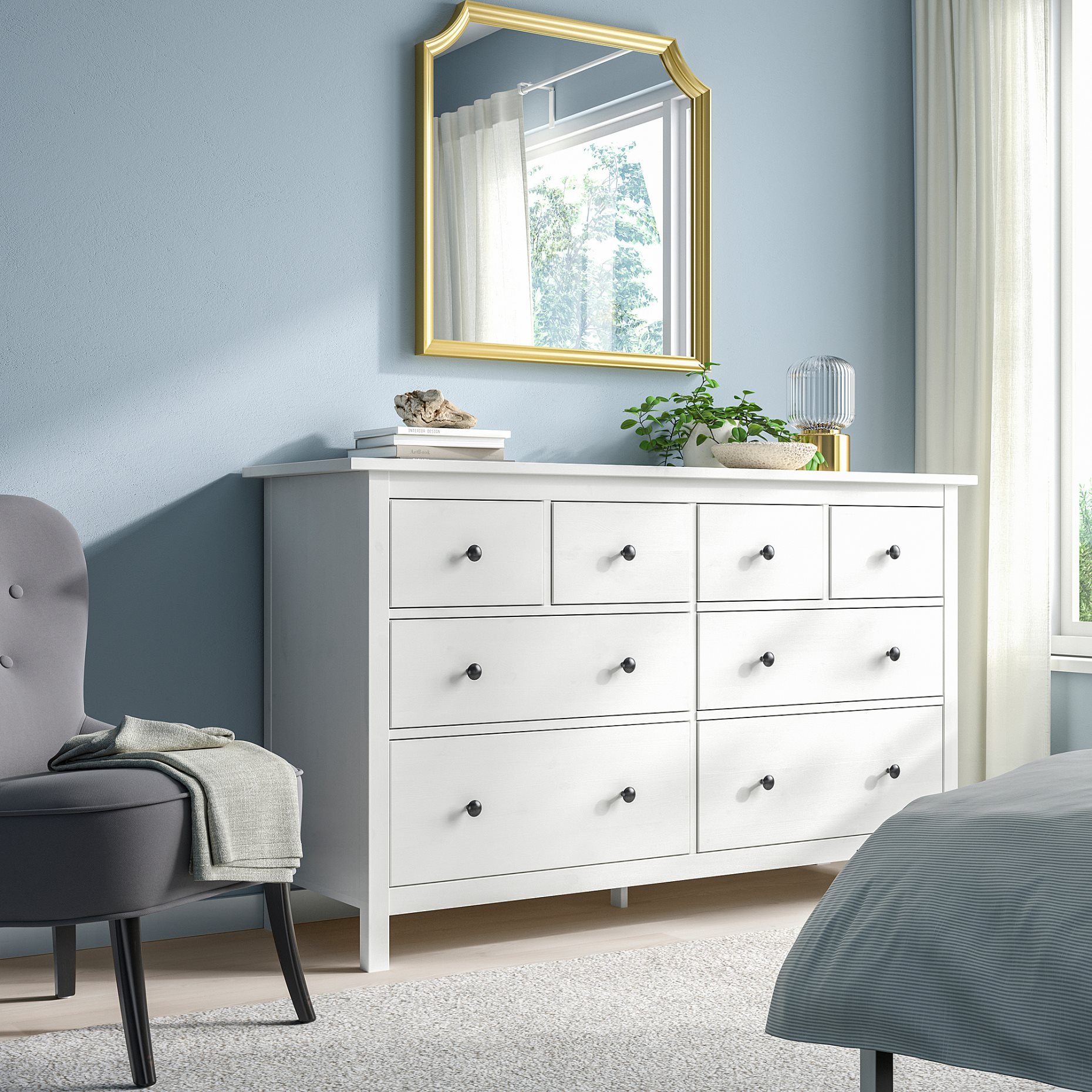 HEMNES, Συρταριέρα με 8 συρτάρια, 102.392.80
