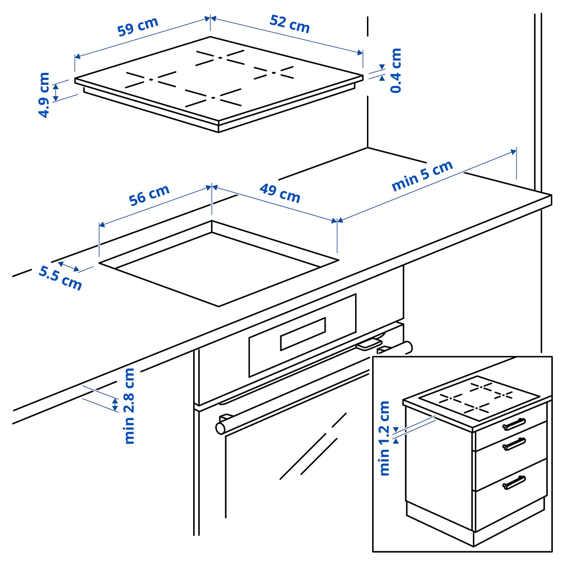 MATMÄSSIG, 300 induction hob, 59 cm, 104.670.93