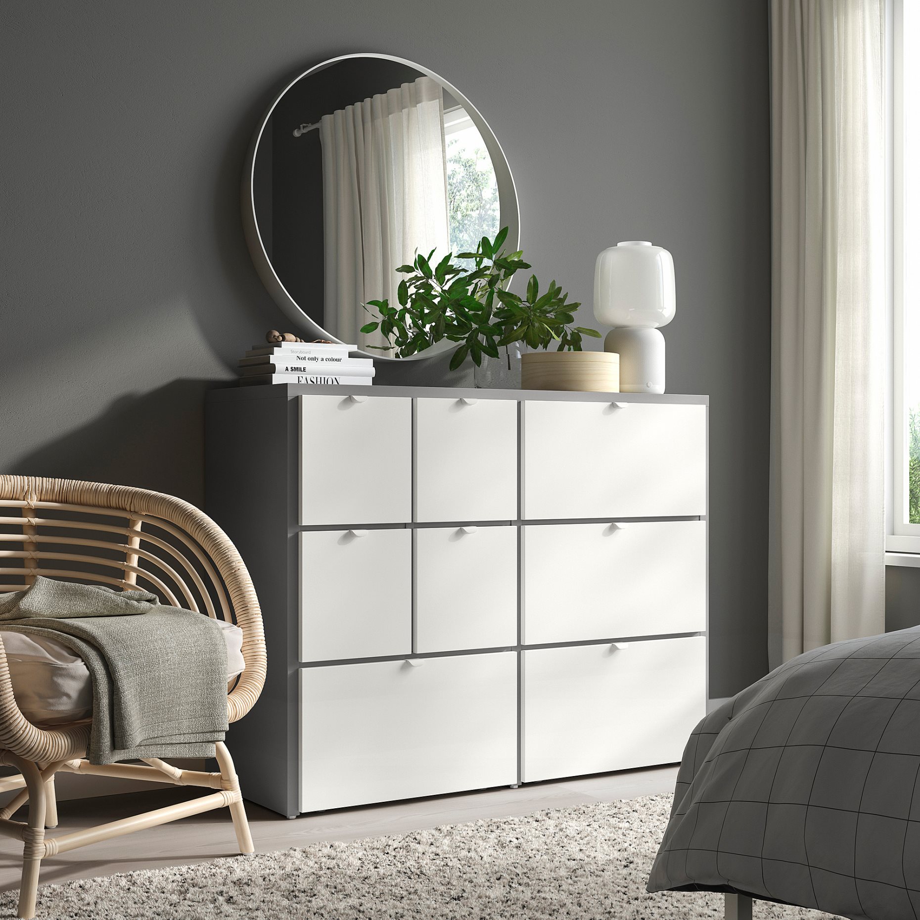 VISTHUS, chest of 8 drawers, 122x96 cm, 104.934.45