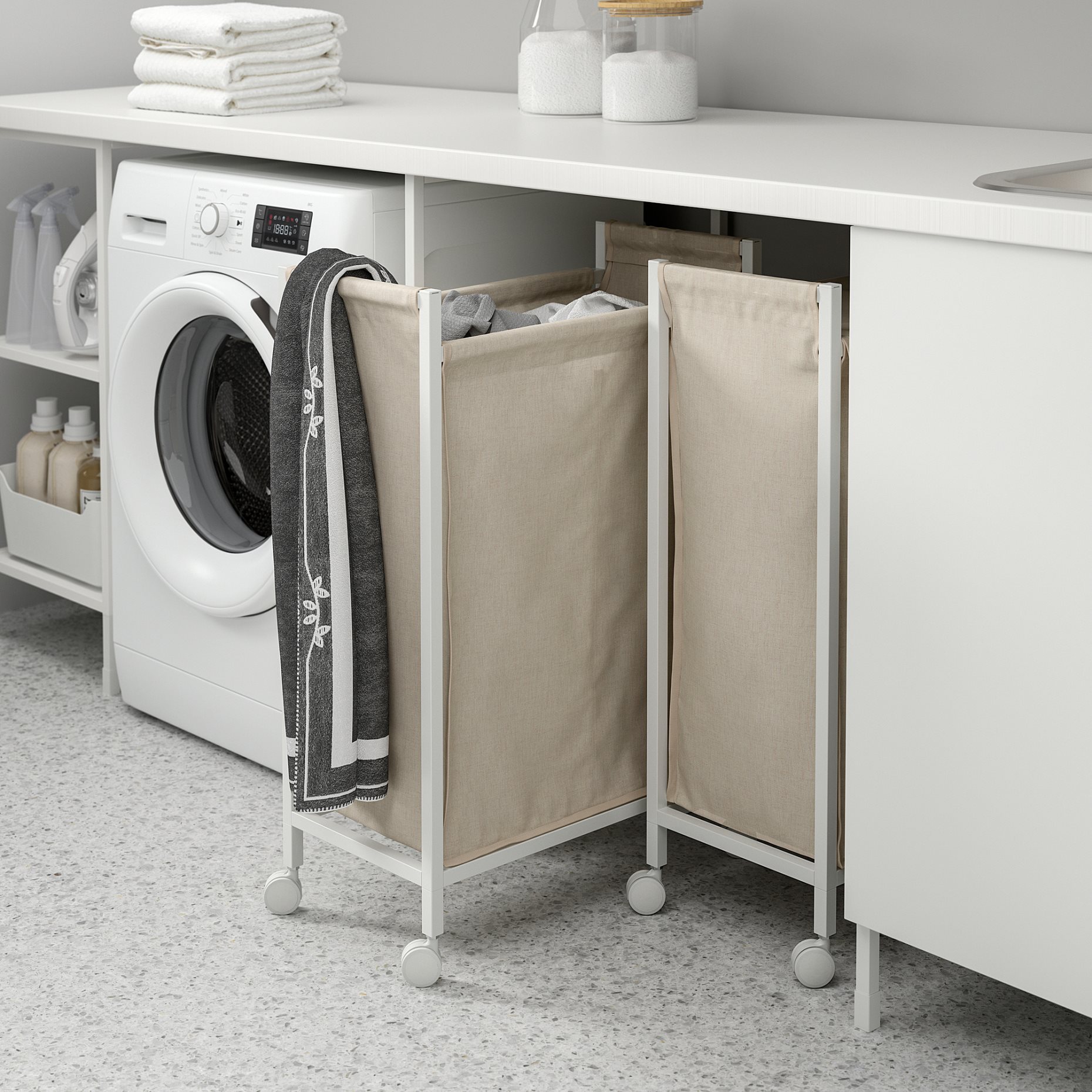 ENHET, τροχήλατο καλάθι για άπλυτα, 80 l, 105.161.02