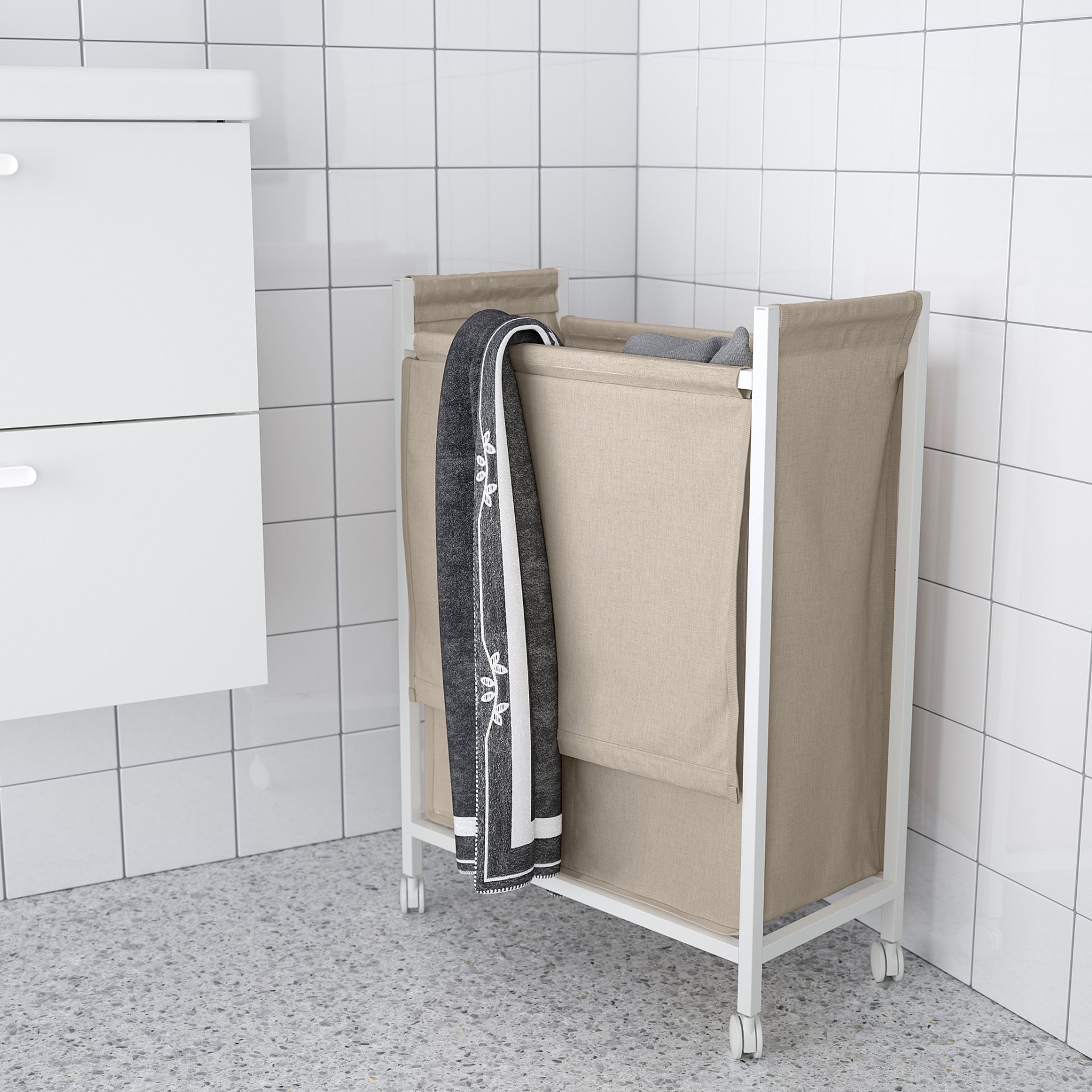 ENHET, τροχήλατο καλάθι για άπλυτα, 80 l, 105.161.02