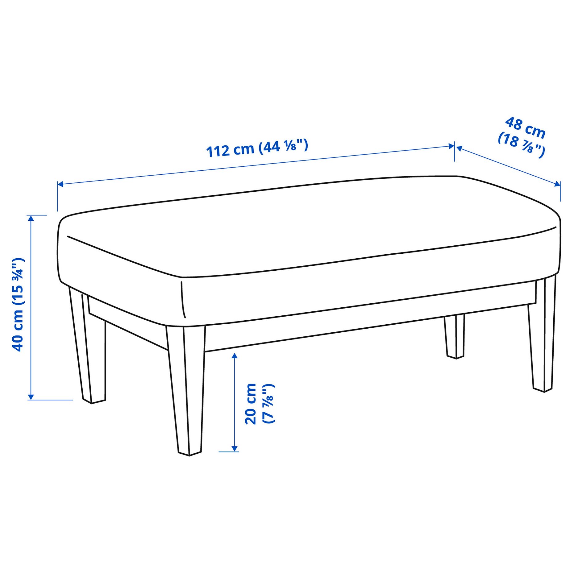 EKENÄSET, bench, 112 cm, 105.335.35