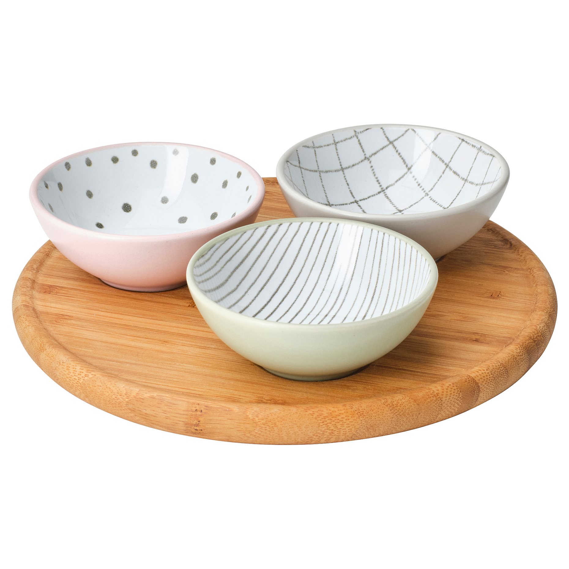TRADTICKA, tray with 3 bowls, 105.372.70