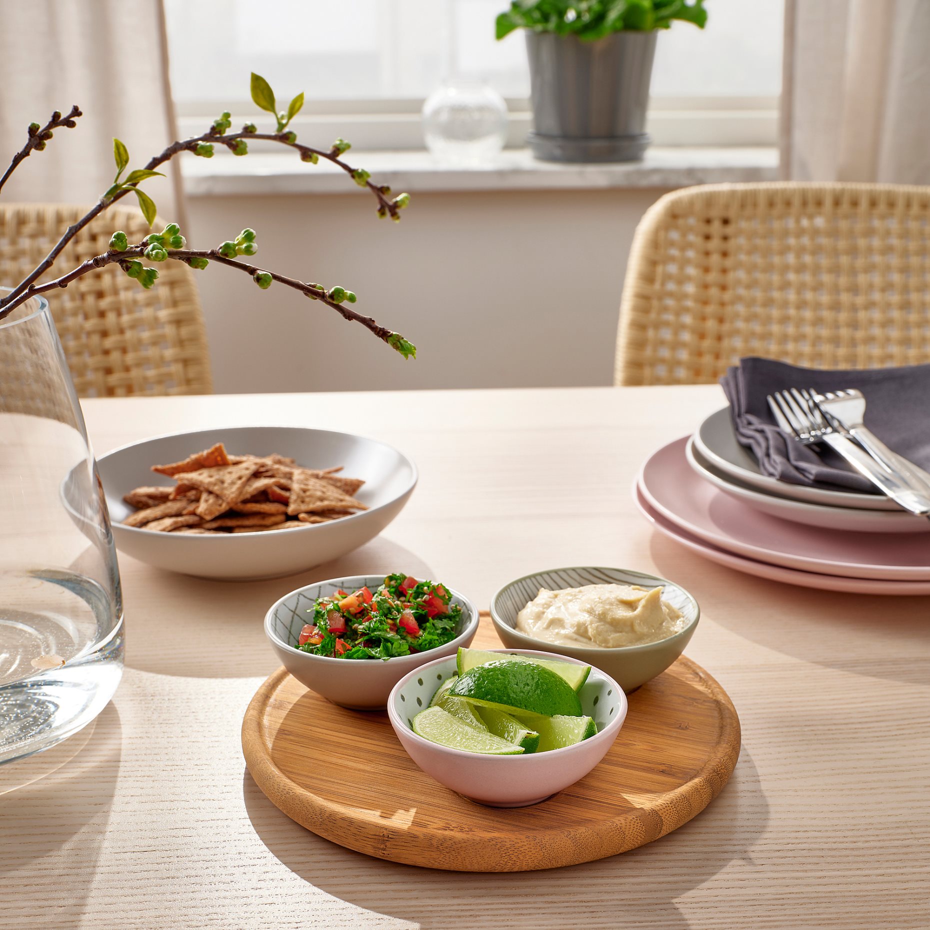 TRADTICKA, tray with 3 bowls, 105.372.70