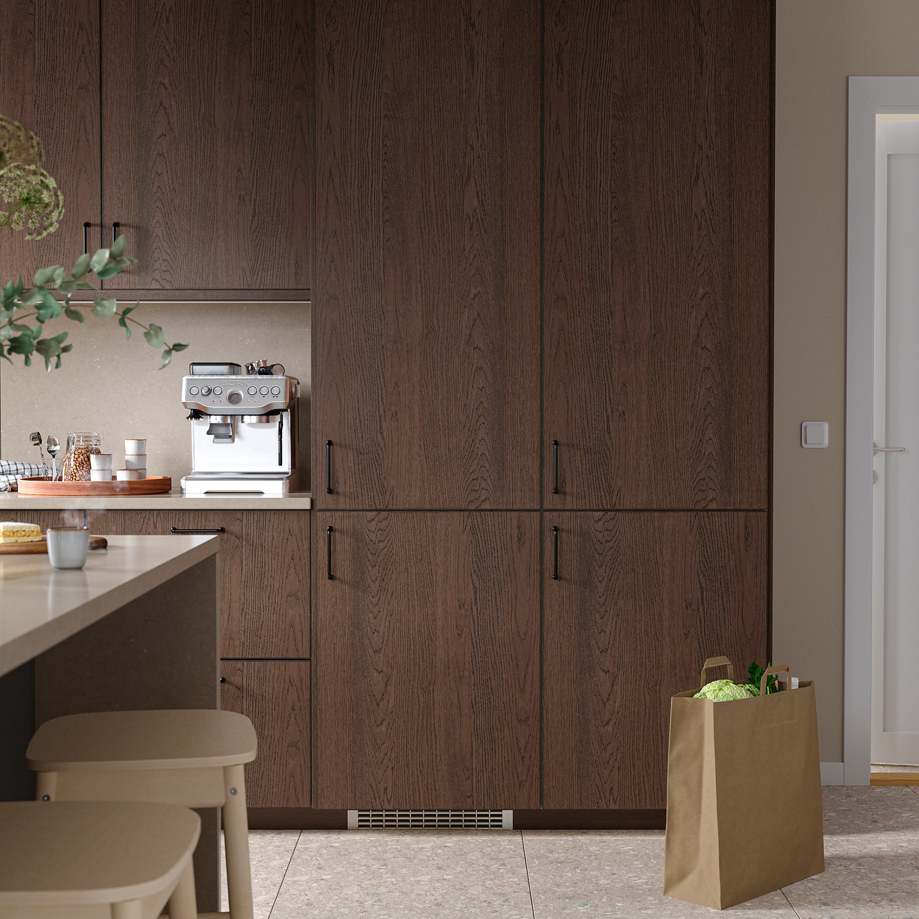 SKOGSNÄS, fridge/freezer/IKEA 700 integrated, 213/87 l, 105.728.76
