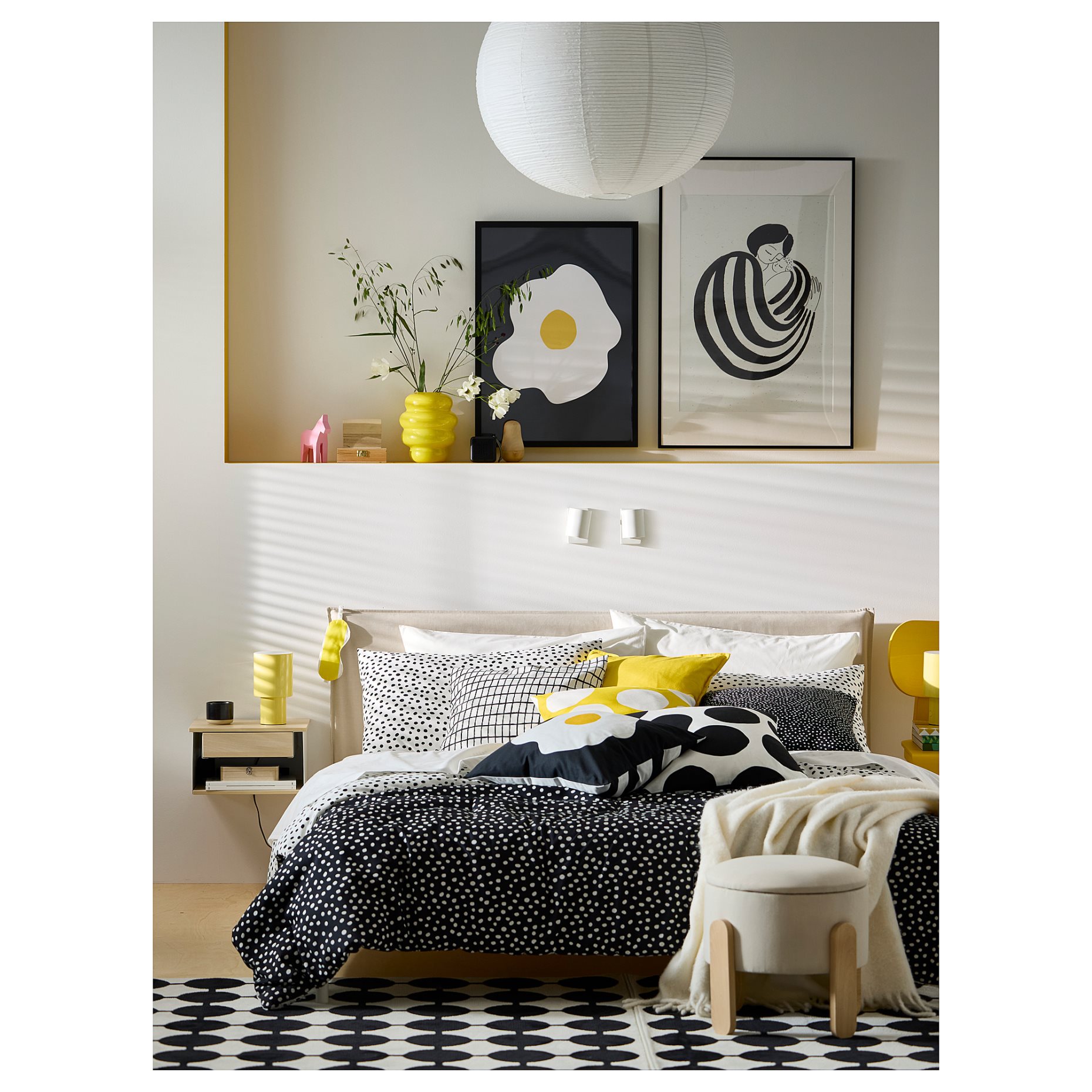 BJÖRKGRÅMAL, duvet cover and pillowcase, 150x200/50x60 cm, 105.911.82