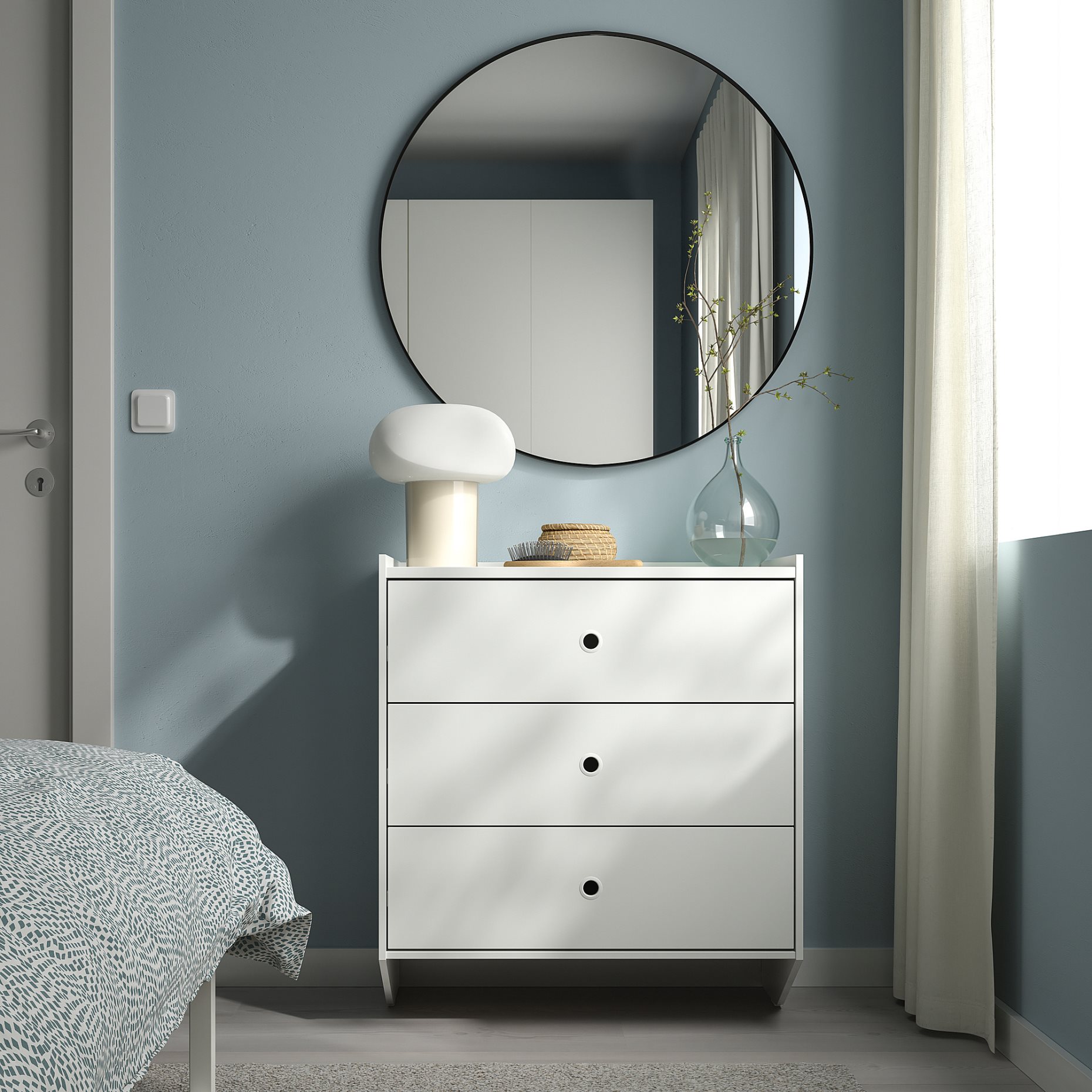 RACKNAS, chest of 3 drawers/wall mounted, 69x78 cm, 105.945.24