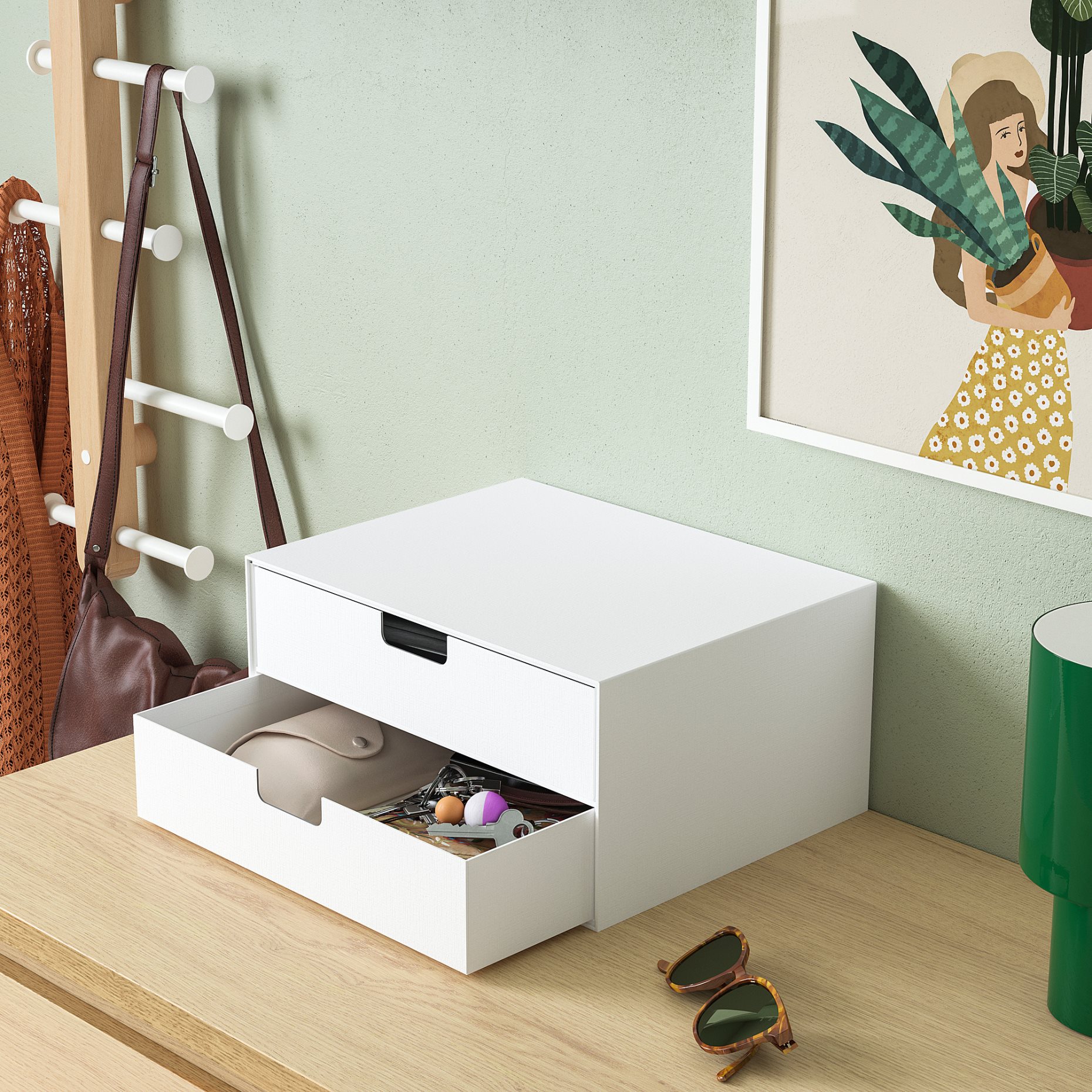 FJÄDERHARV, mini chest with 2 drawers, 32x25 cm, 105.968.96