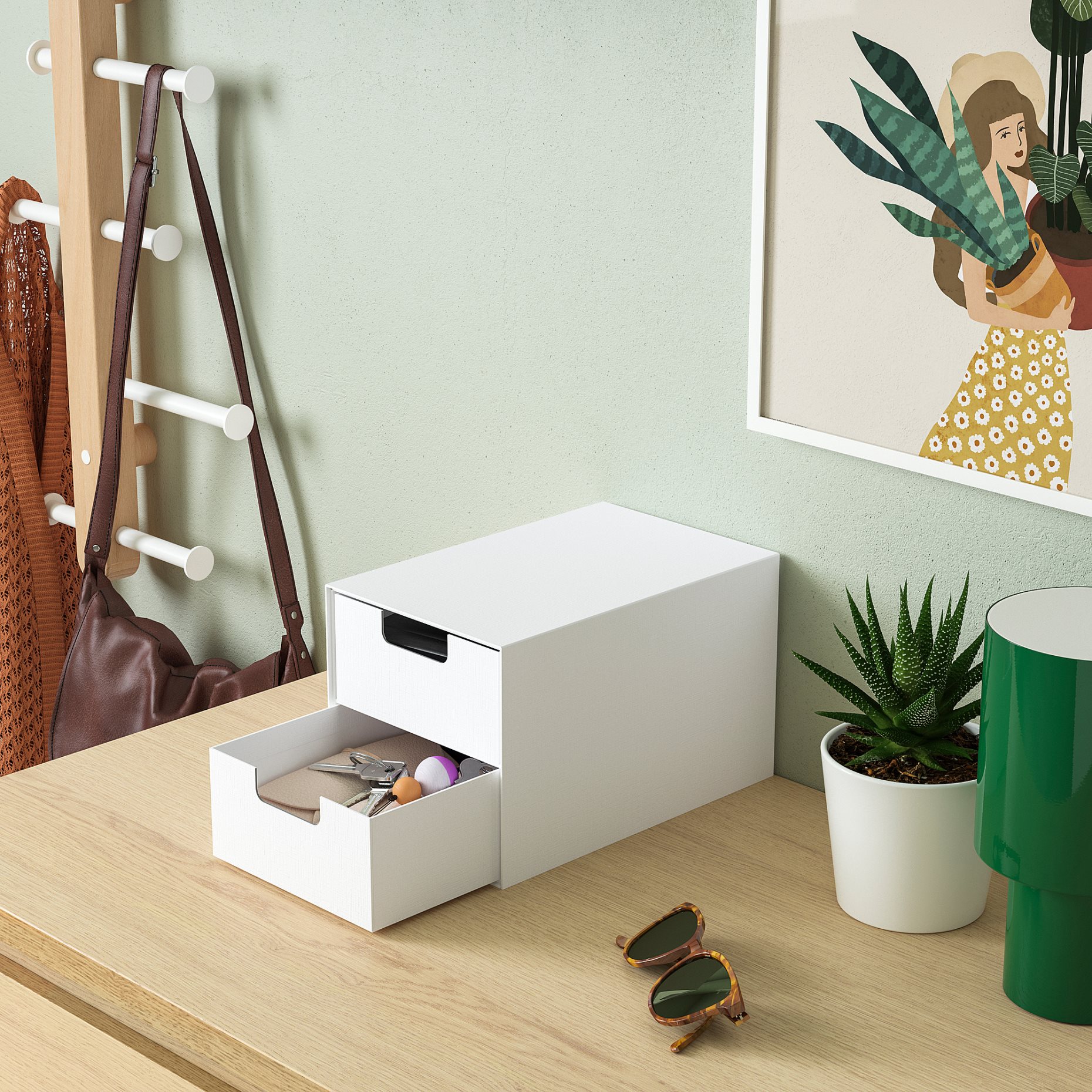 FJÄDERHARV, mini chest with 2 drawers, 16x25 cm, 105.969.00