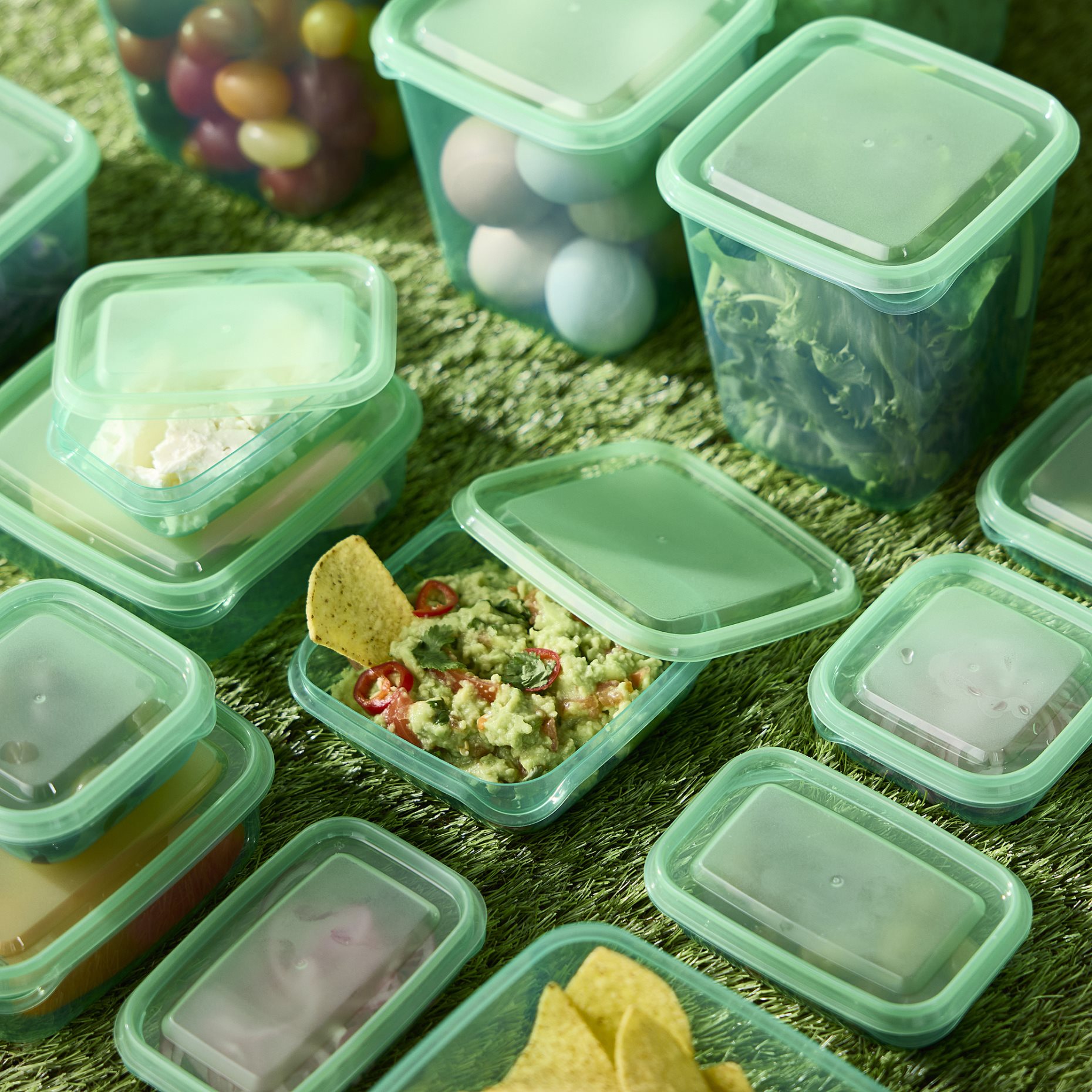 PRUTA, food container with lid, set of 17, 105.970.99