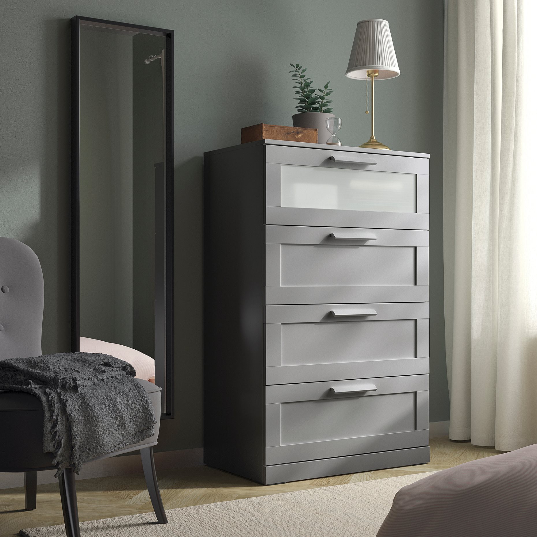 BRIMNES, chest of 4 drawers, 78x124 cm, 106.028.02