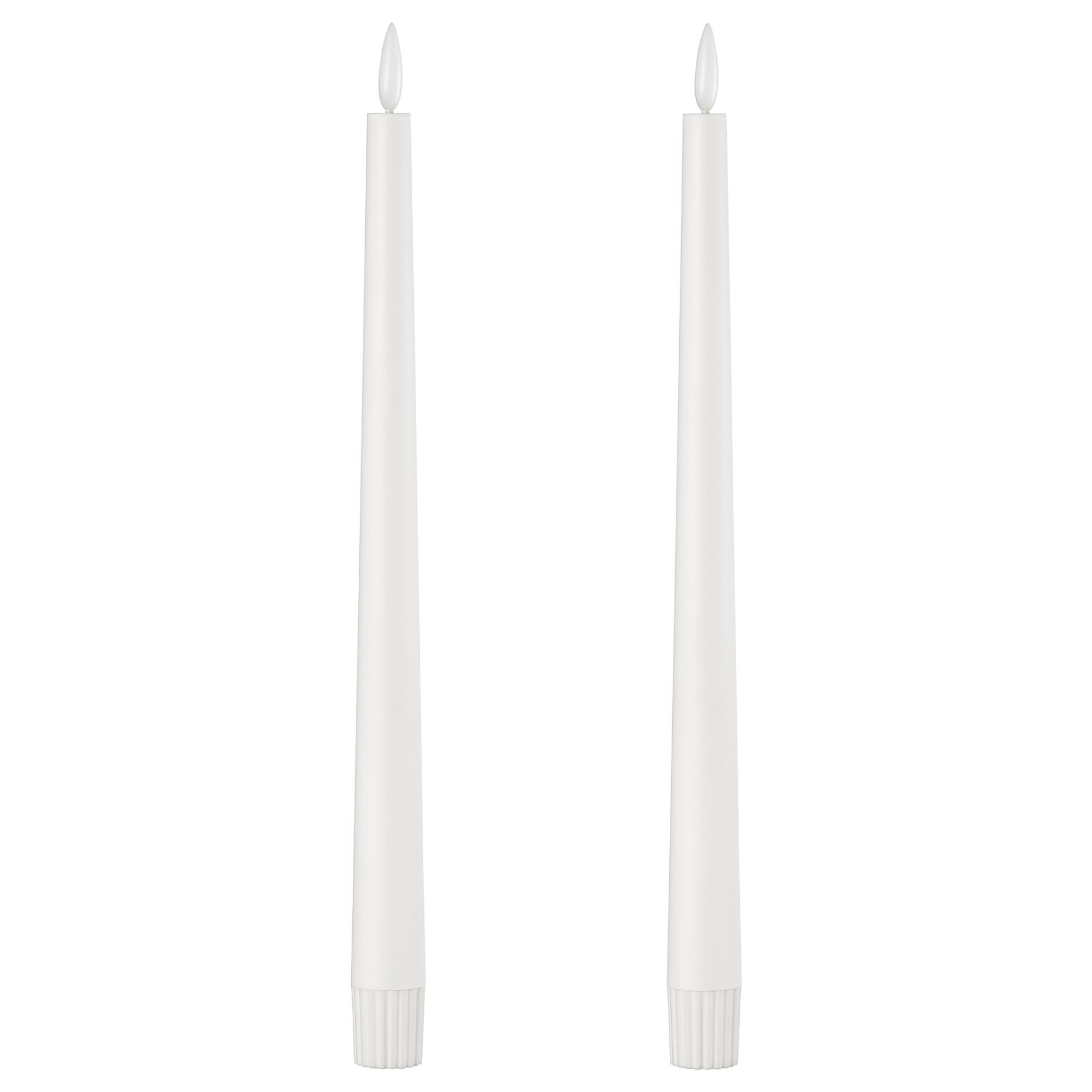 SMÅLOM, taper candle with built in LED light source/battery-operated, 2 pack, 106.115.90