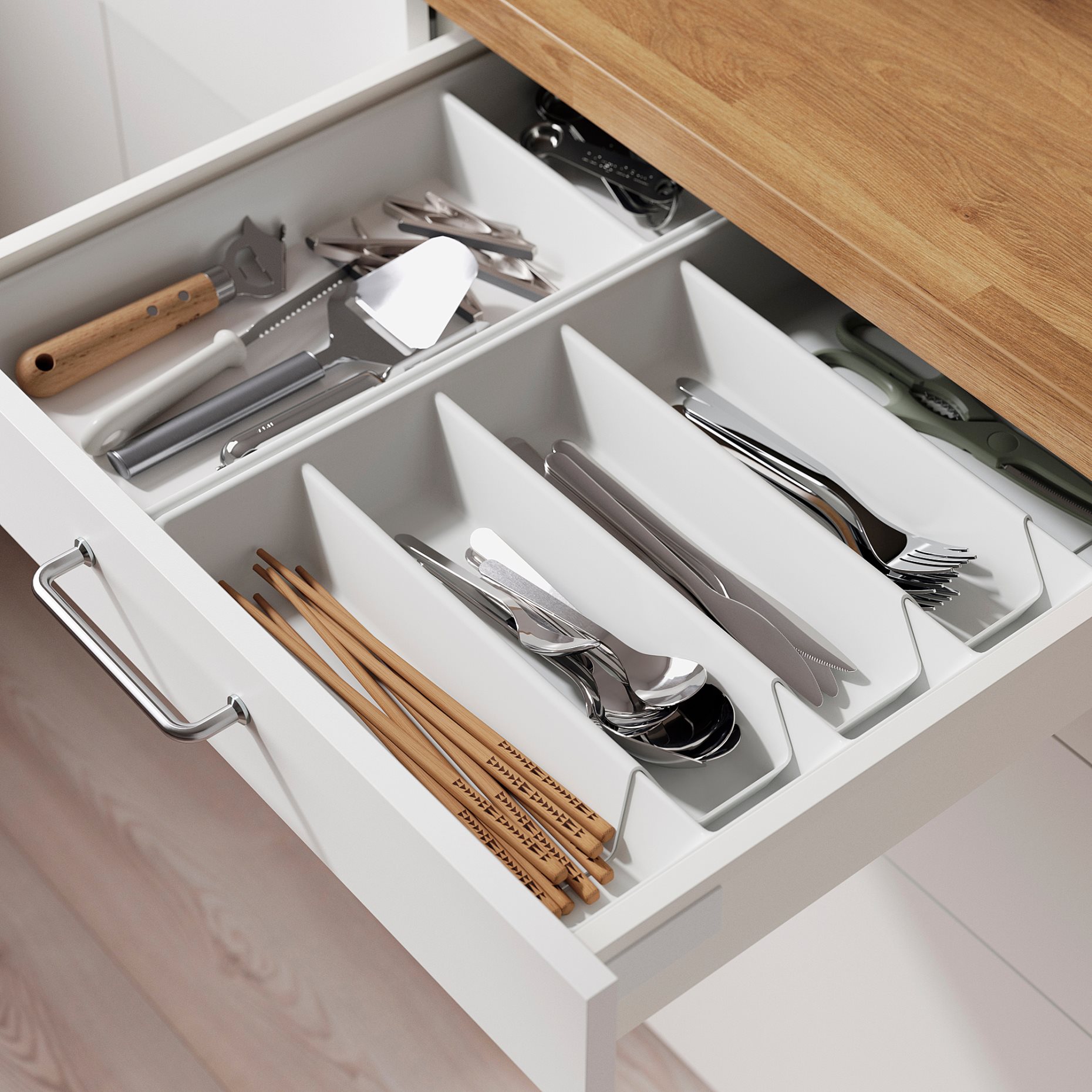 VARIERA, adjustable cutlery tray, 30-52x47 cm, 106.138.10