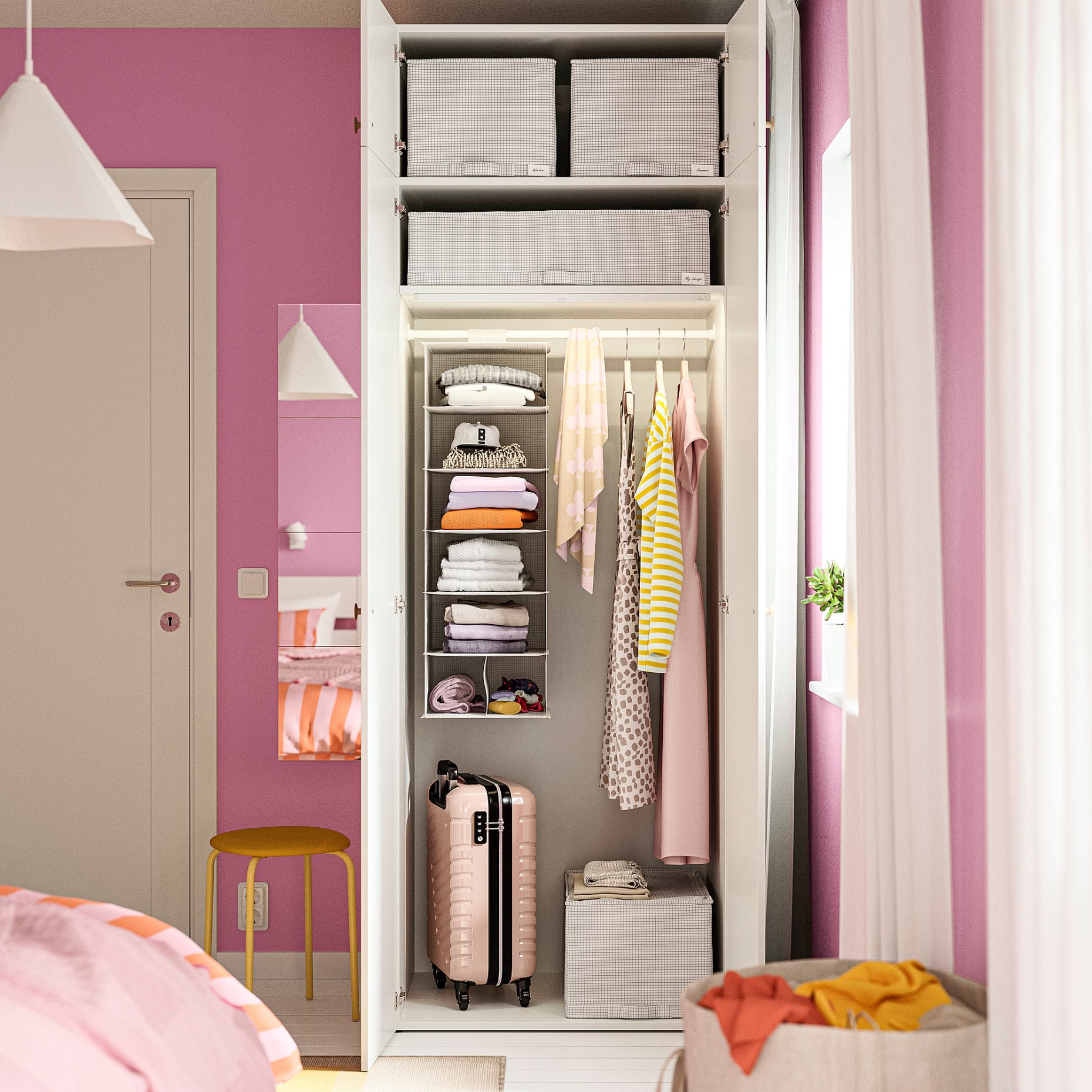 STUK, hanging storage with 7 compartments, 30x30x90 cm, 106.215.46