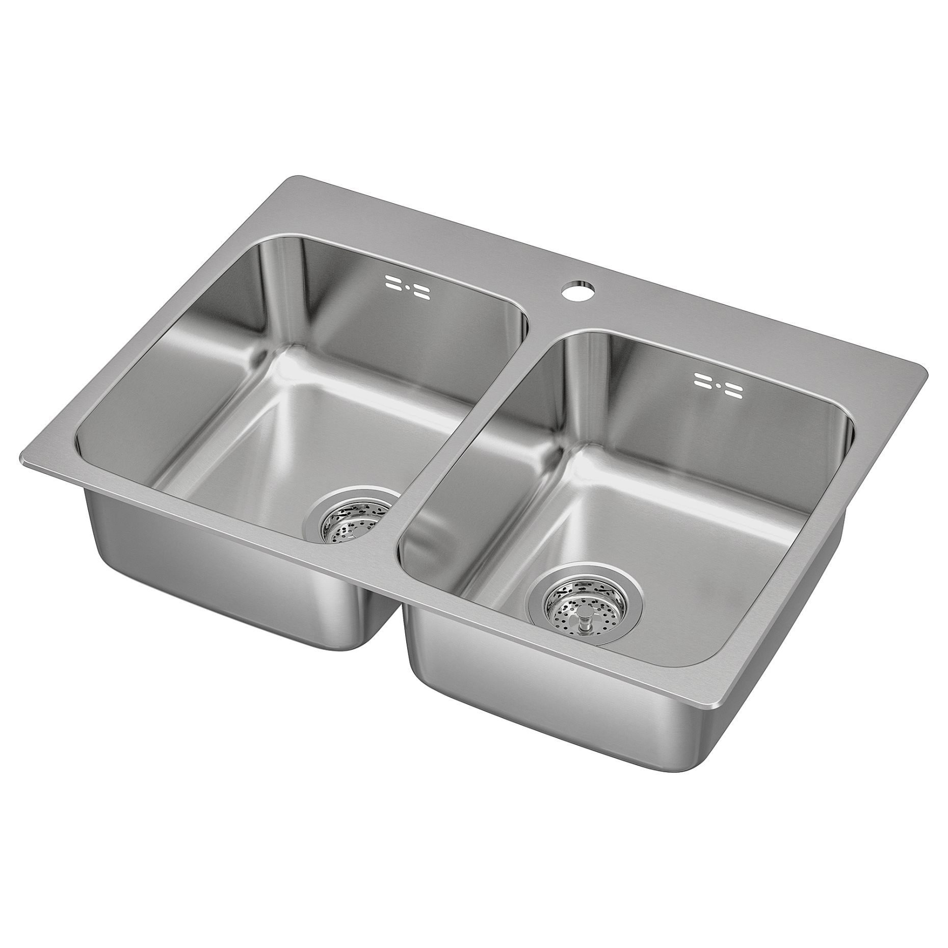 LÅNGUDDEN, inset sink 2 bowls, 75x53 cm, 191.574.87