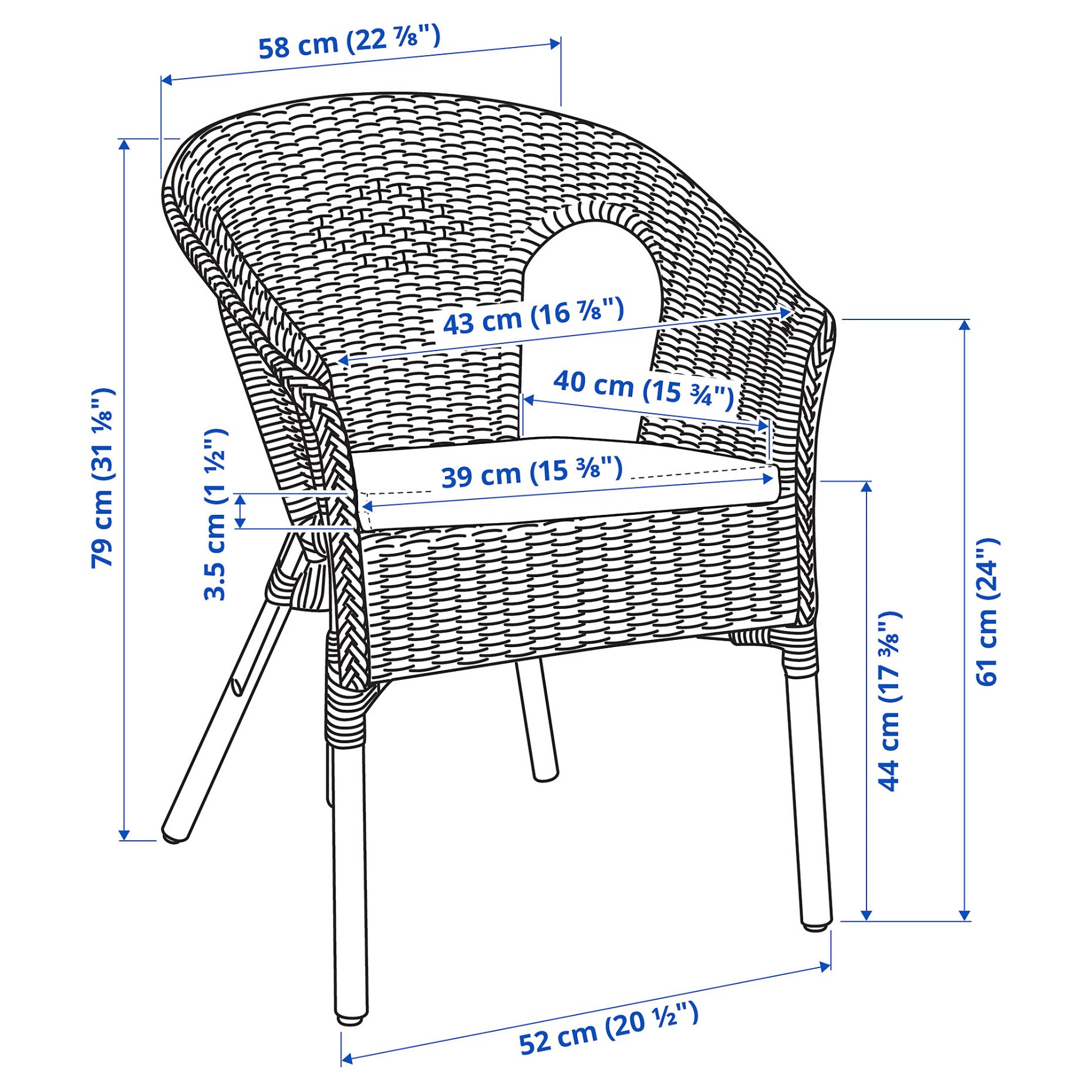 AGEN, armchair with cushion, 193.907.73