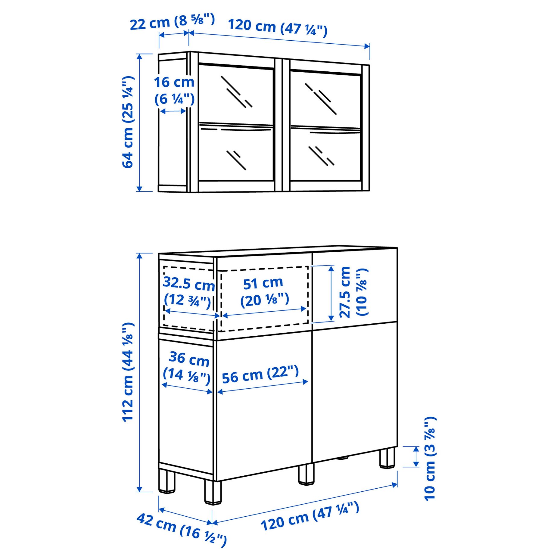 BESTÅ, σύνθεση αποθήκευσης με πόρτες/συρτάρια ανοίγματος με πίεση, 120x42x213 cm, 193.992.07