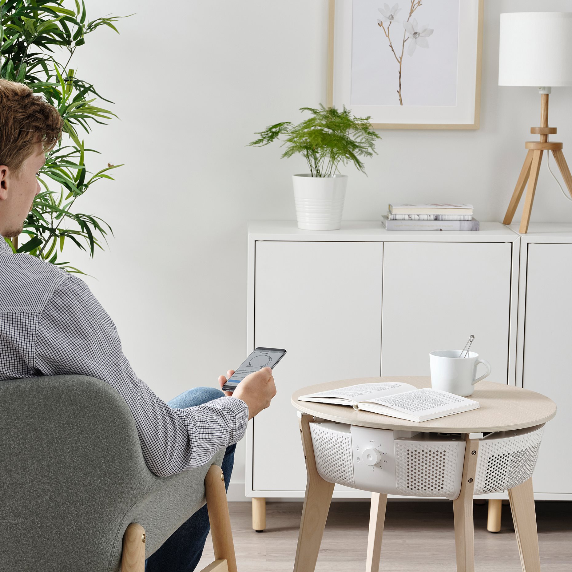 STARKVIND, table with air purifier and additional gas filter, 194.442.19