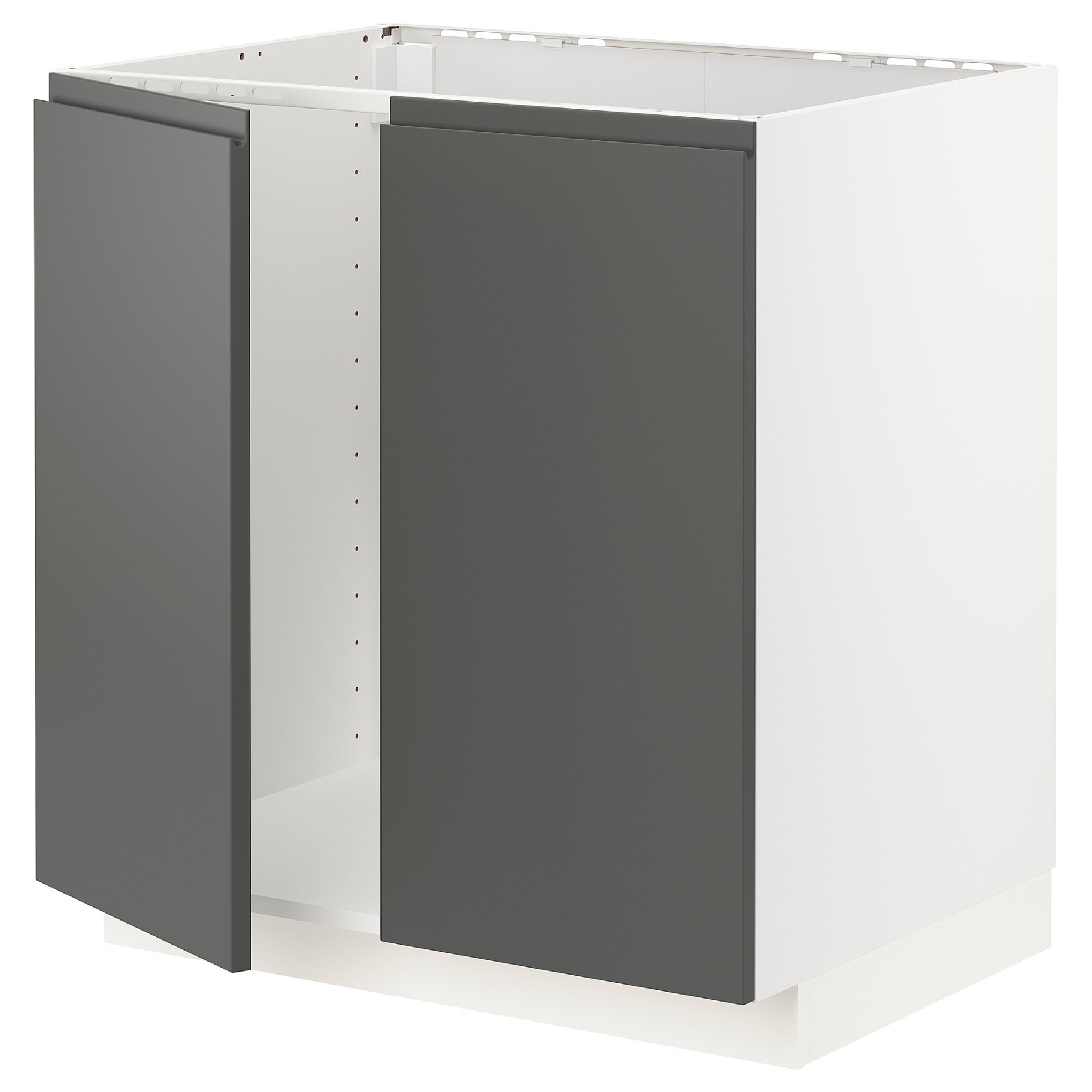 METOD, base cabinet for sink/2 doors, 80x60 cm, 194.542.51