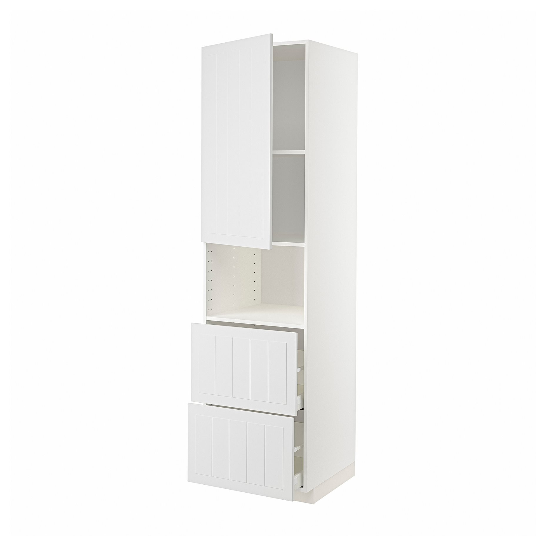 METOD, high cabinet for microwave with door/2 drawers, 60x60x220 cm, 194.555.71