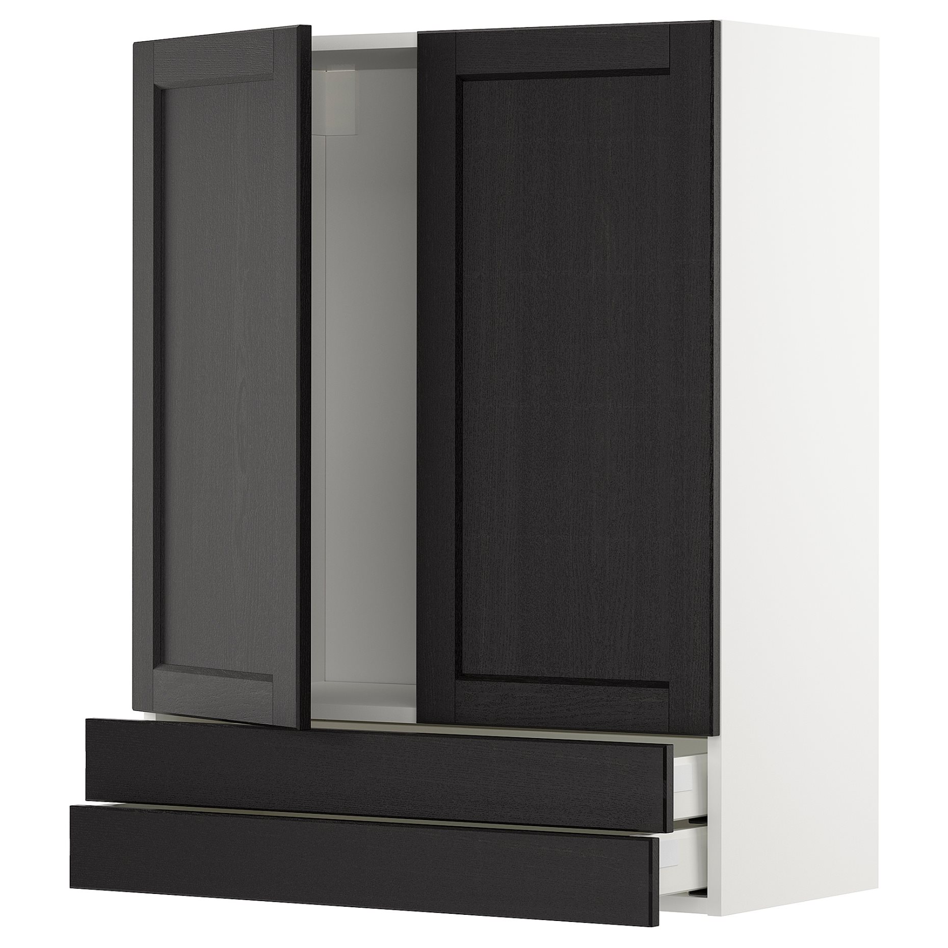 METOD, wall cabinet with 2 doors/2 drawers, 80x100 cm, 194.591.21