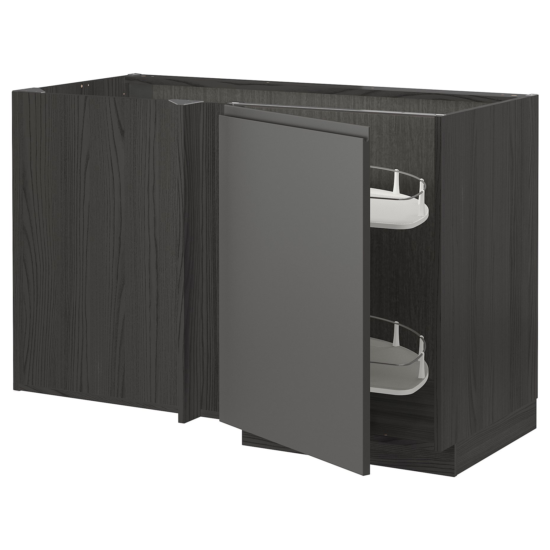 METOD, corner base cabinet with pull-out fitting, 128x68 cm, 194.604.93