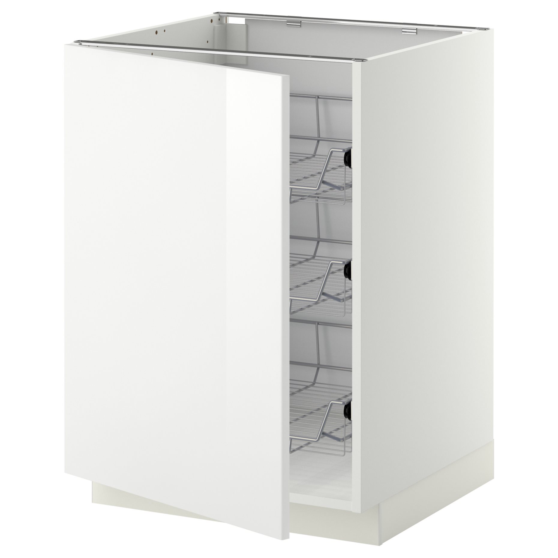 METOD, base cabinet with wire baskets, 60x60 cm, 194.618.50