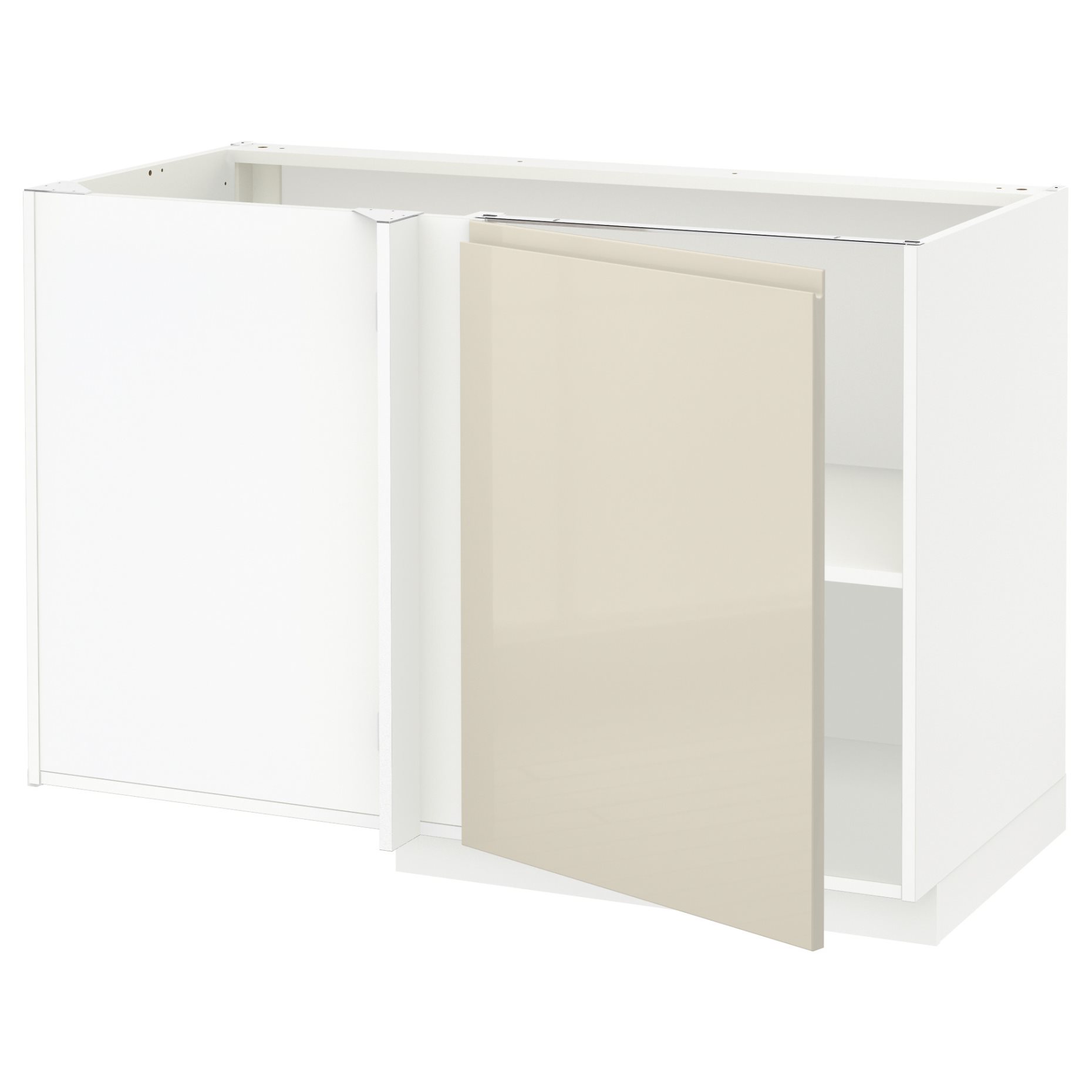 METOD, corner base cabinet with shelf, 128x68 cm, 194.636.94