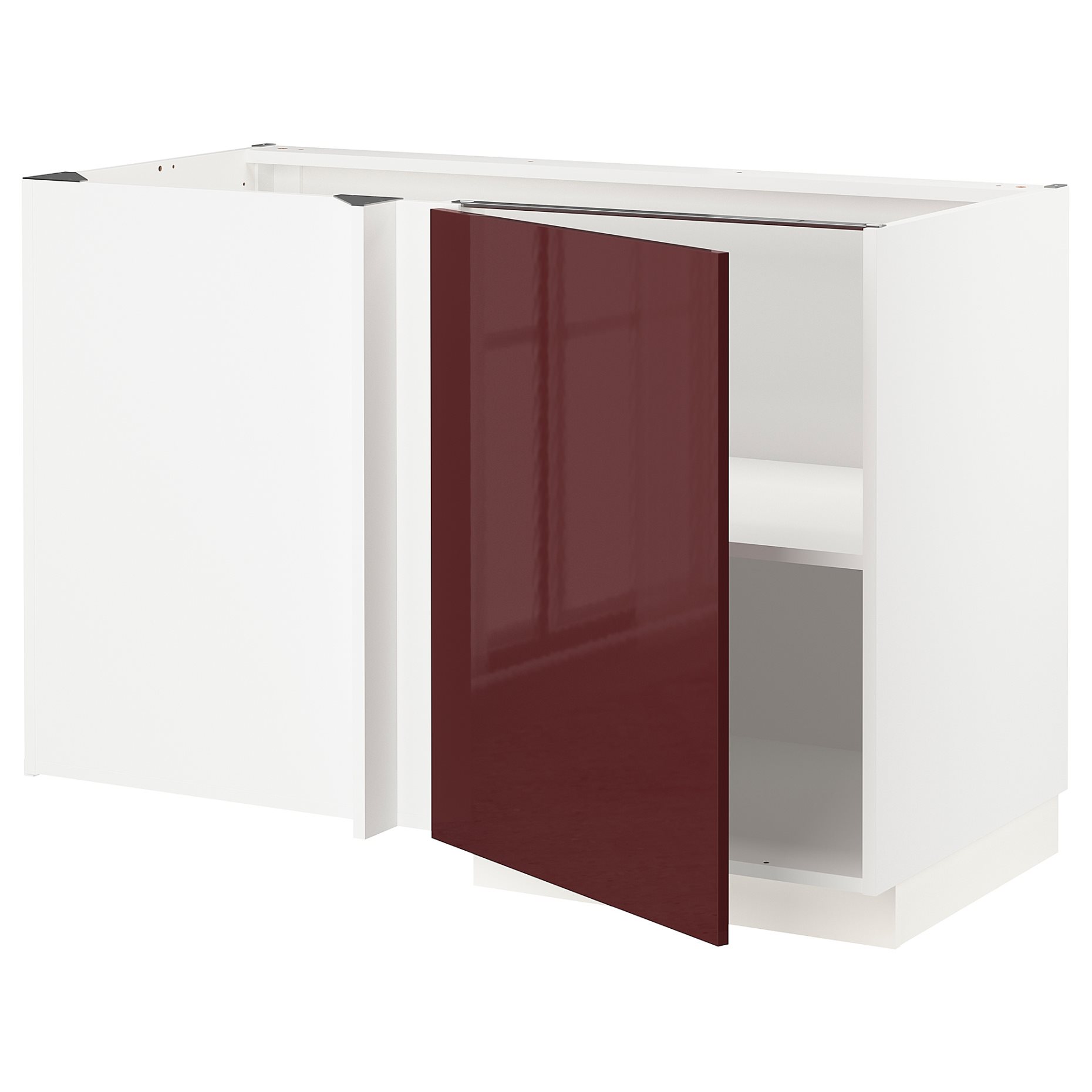 METOD, corner base cabinet with shelf, 128x68 cm, 194.646.03