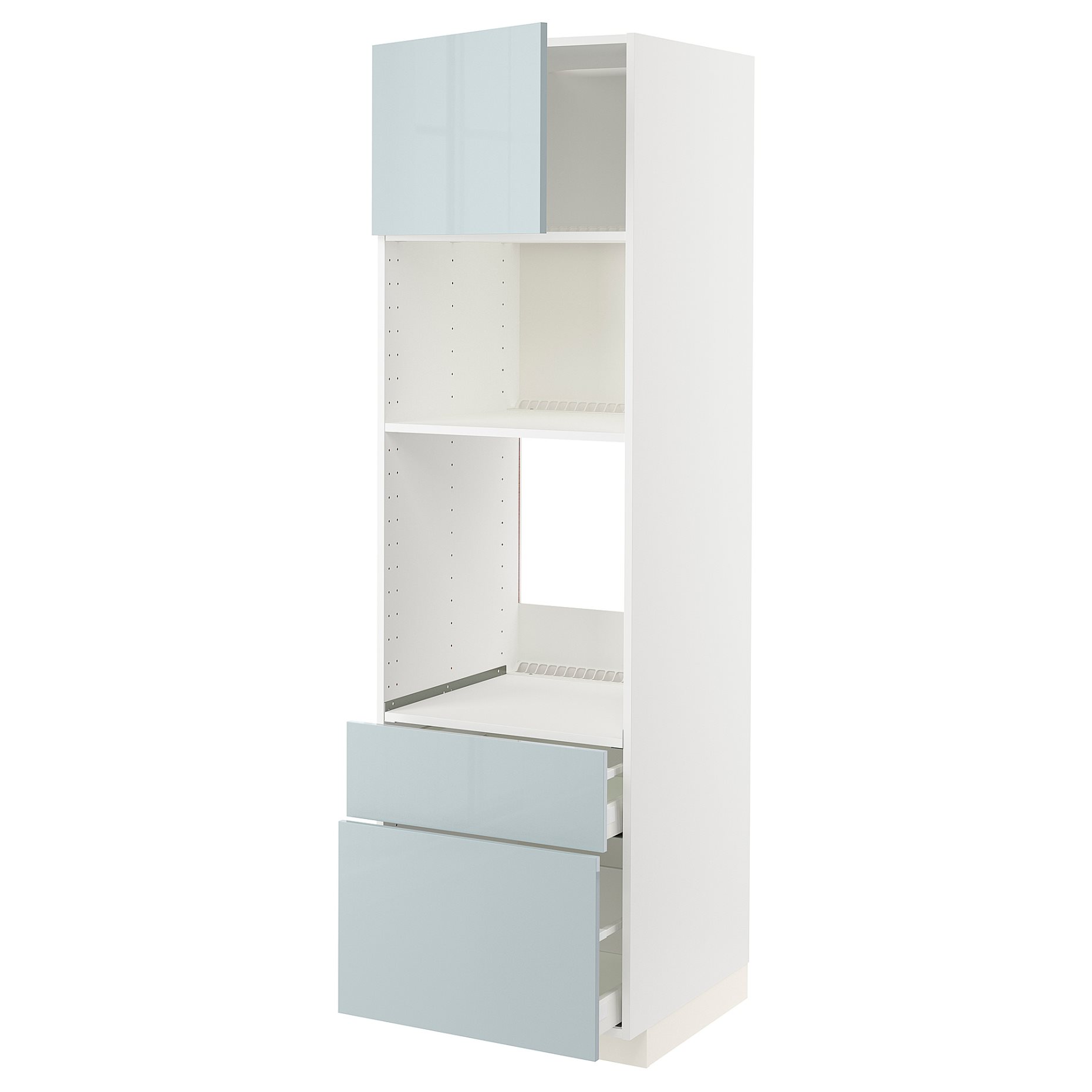 METOD, high cabinet for oven/microwave with door/2 drawers, 60x60x200 cm, 194.791.00