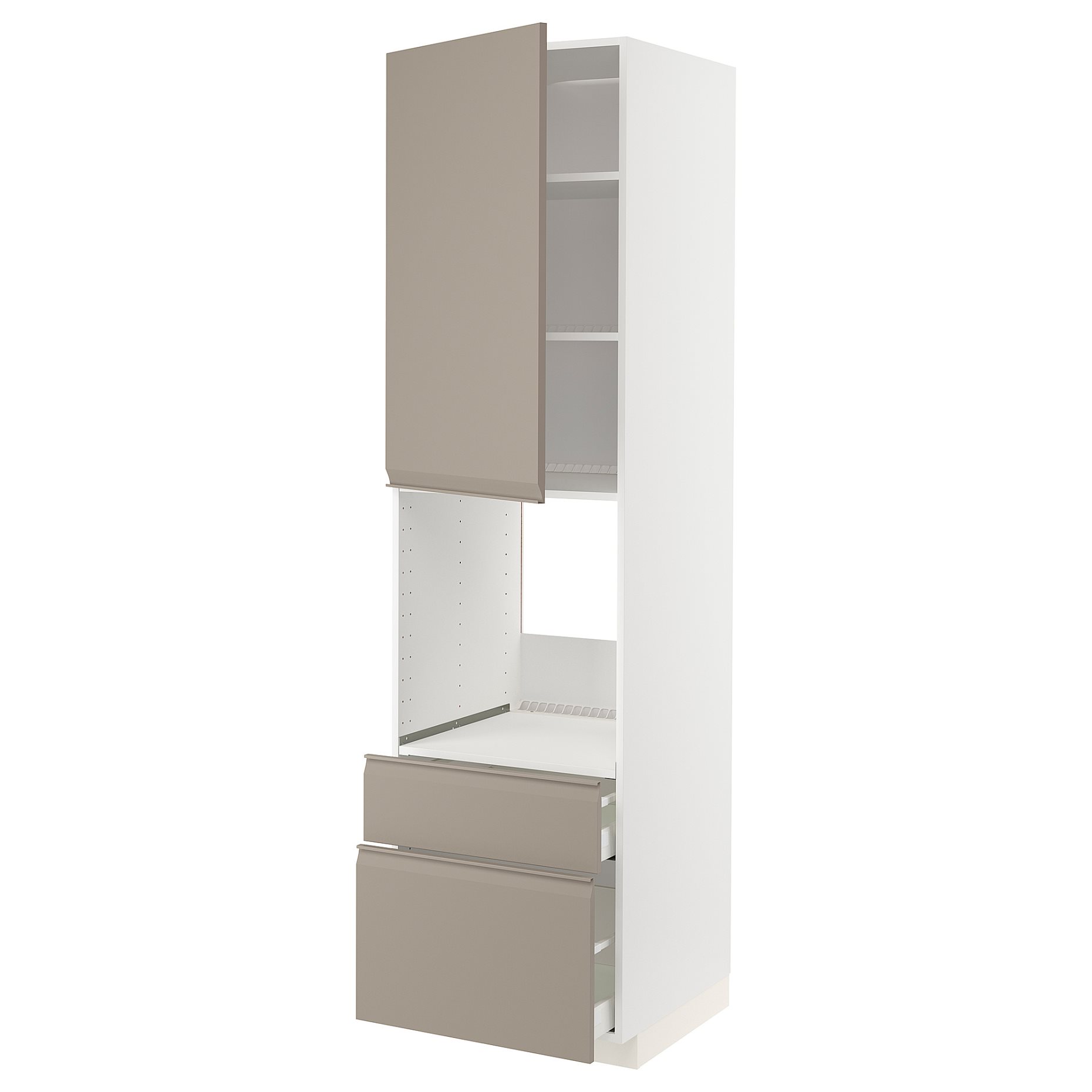 METOD, high cabinet for oven with door/2 drawers, 60x60x220 cm, 194.916.87