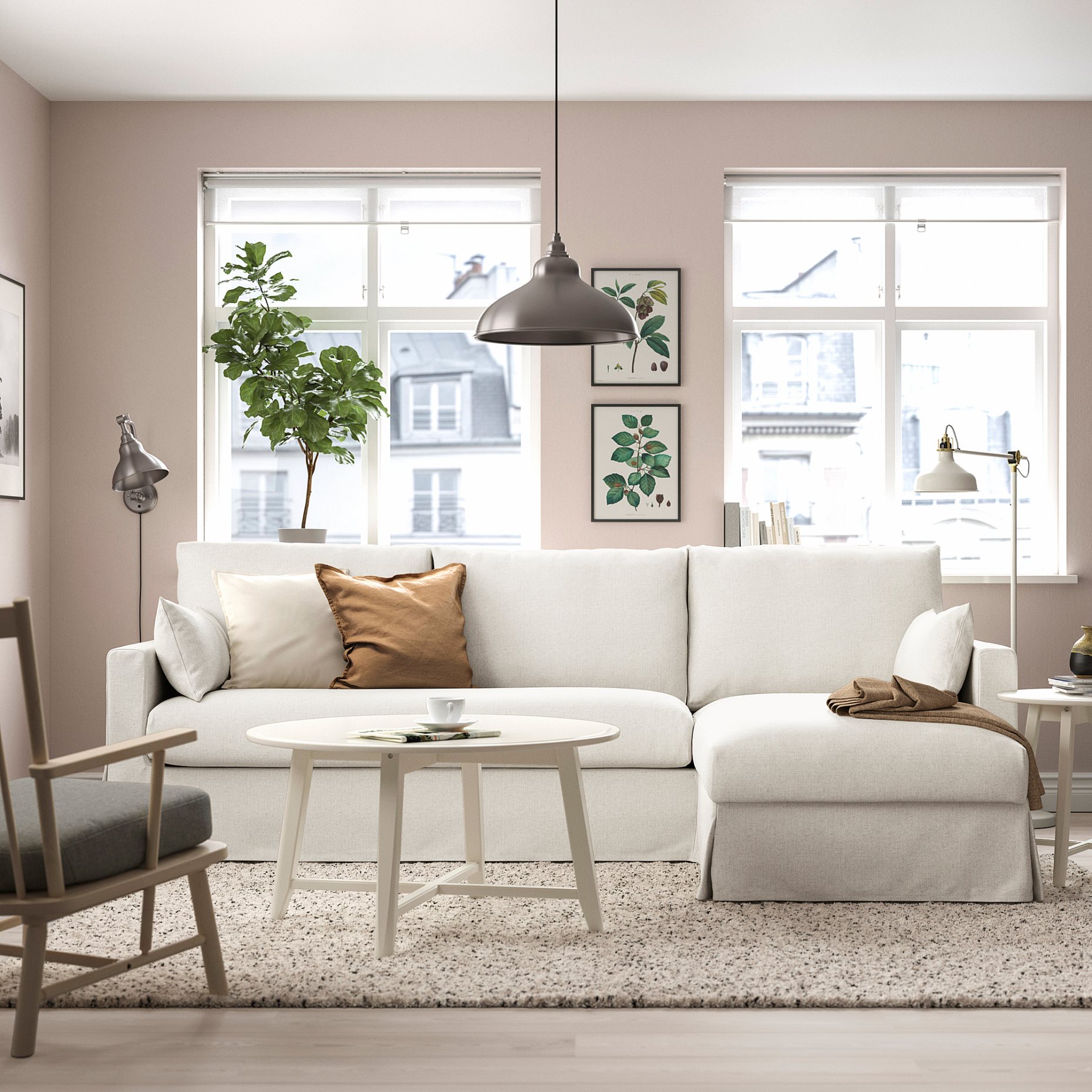 HYLTARP, 3-seat sofa with chaise longue, right, 194.958.26