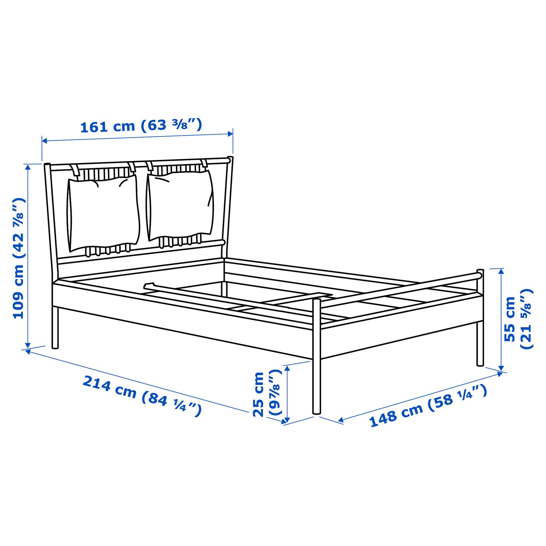 BJÖRKSNÄS, bed frame, 140x200 cm, 195.016.86