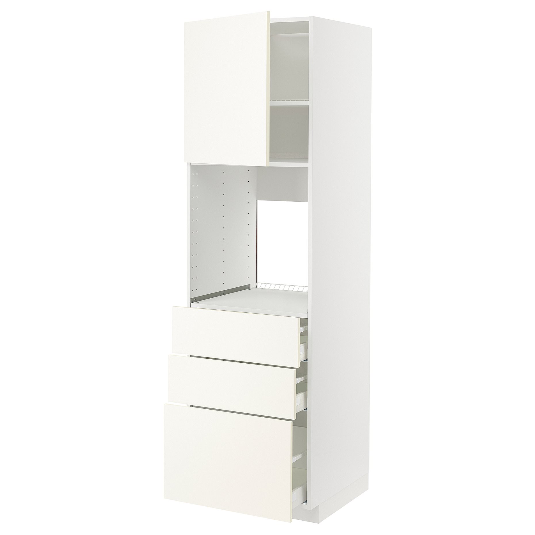 METOD, high cabinet for oven with door/3 drawers, 60x60x200 cm, 195.070.61