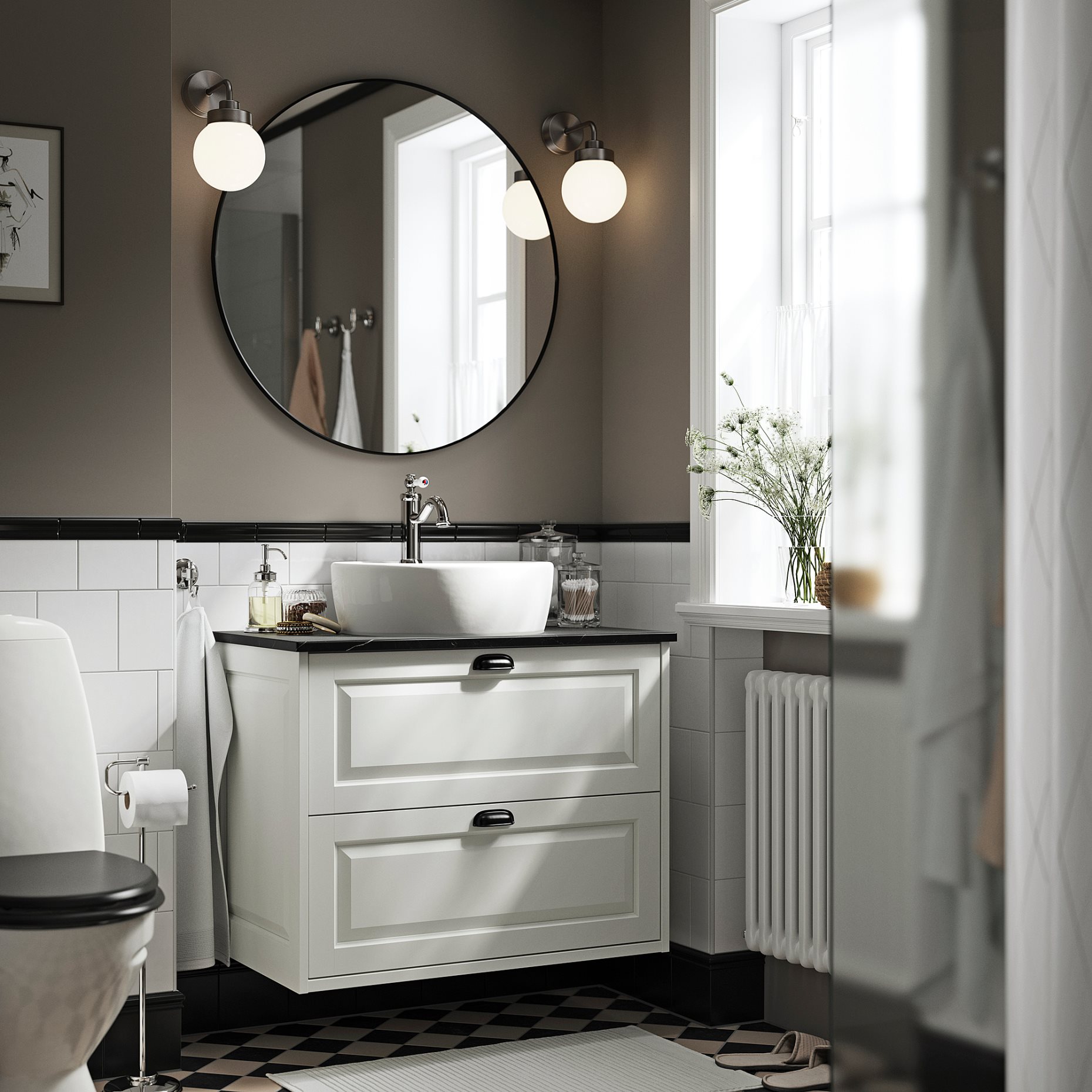 TANNFORSEN/TORNVIKEN, wash-stand with drawers/wash-basin/tap, 82x49x79 cm, 195.140.90
