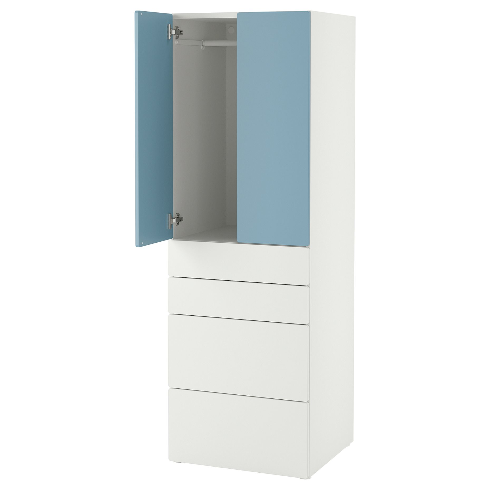 SMASTAD/PLATSA, wardrobe with 4 drawers, 60x57x181 cm, 195.465.38