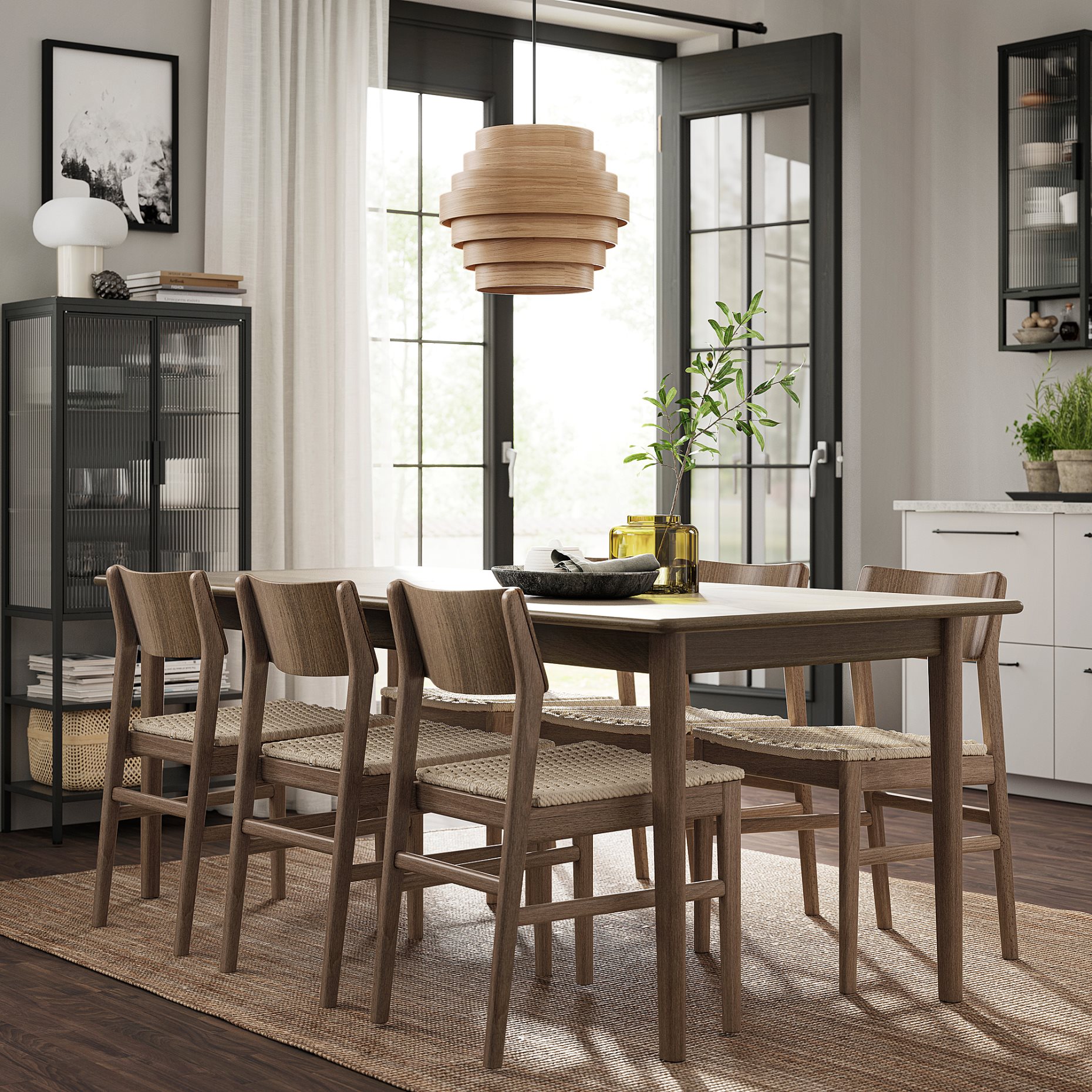 SKANSNAS, table and 4 chairs, 150/205 cm, 195.615.95