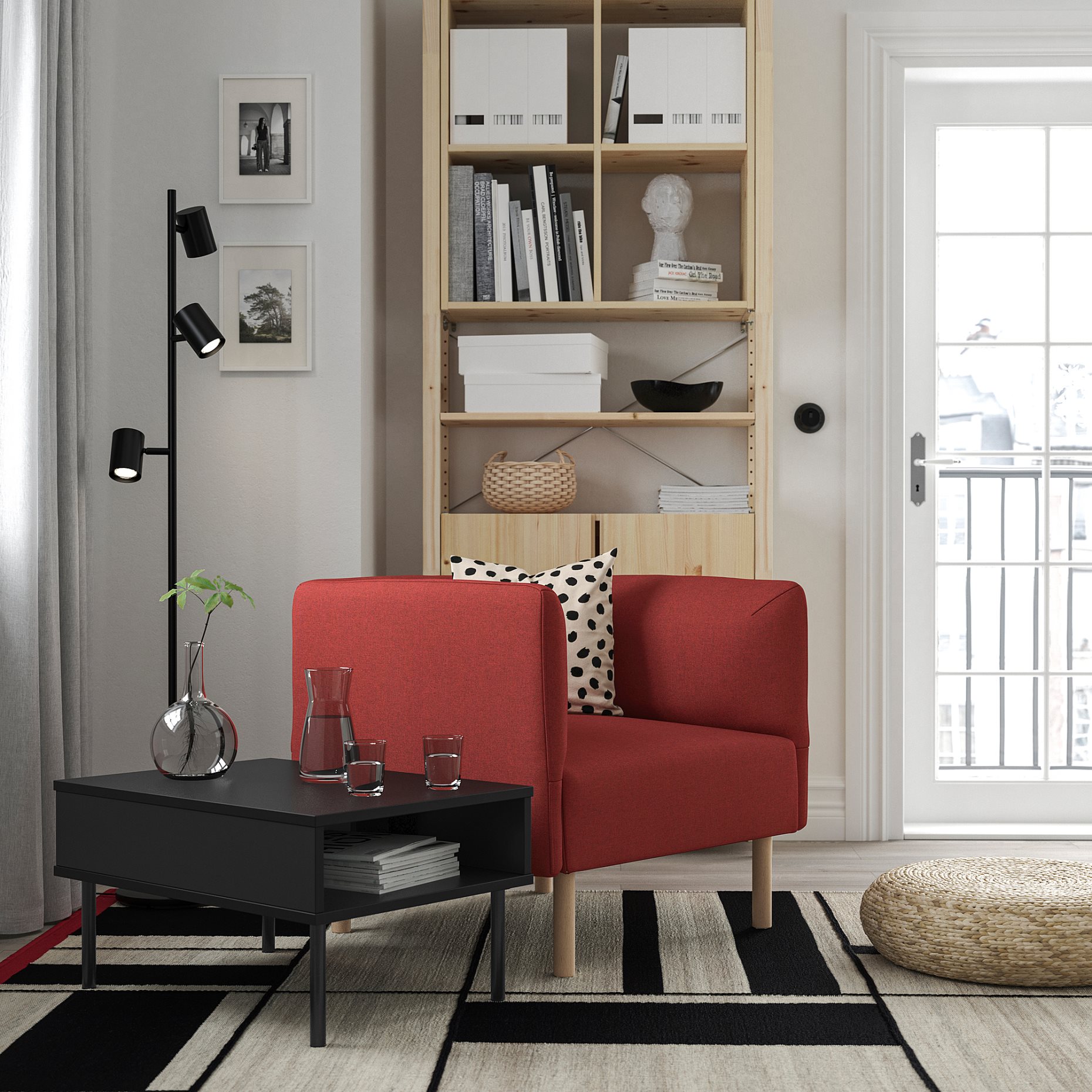 LILLEHEM, armchair with side table, 195.697.37